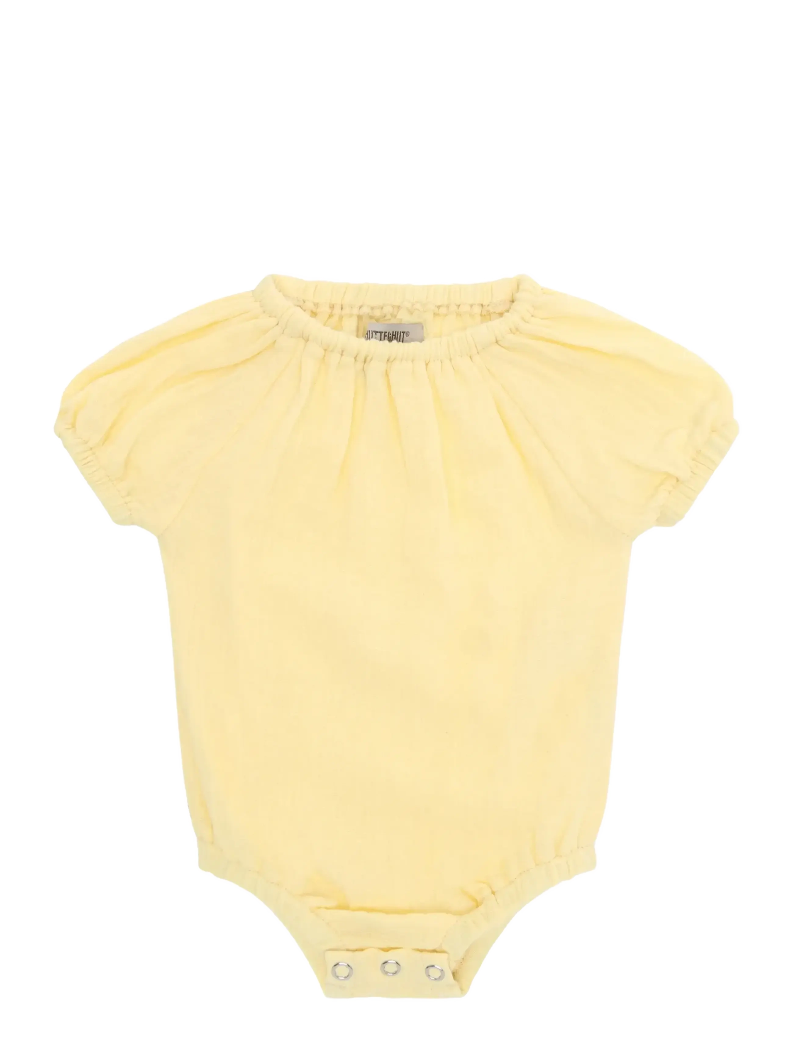 Huttelihut Romper Ss Muslin, Børn, Kortærmet Musselin Romper, Cream, Str: 56