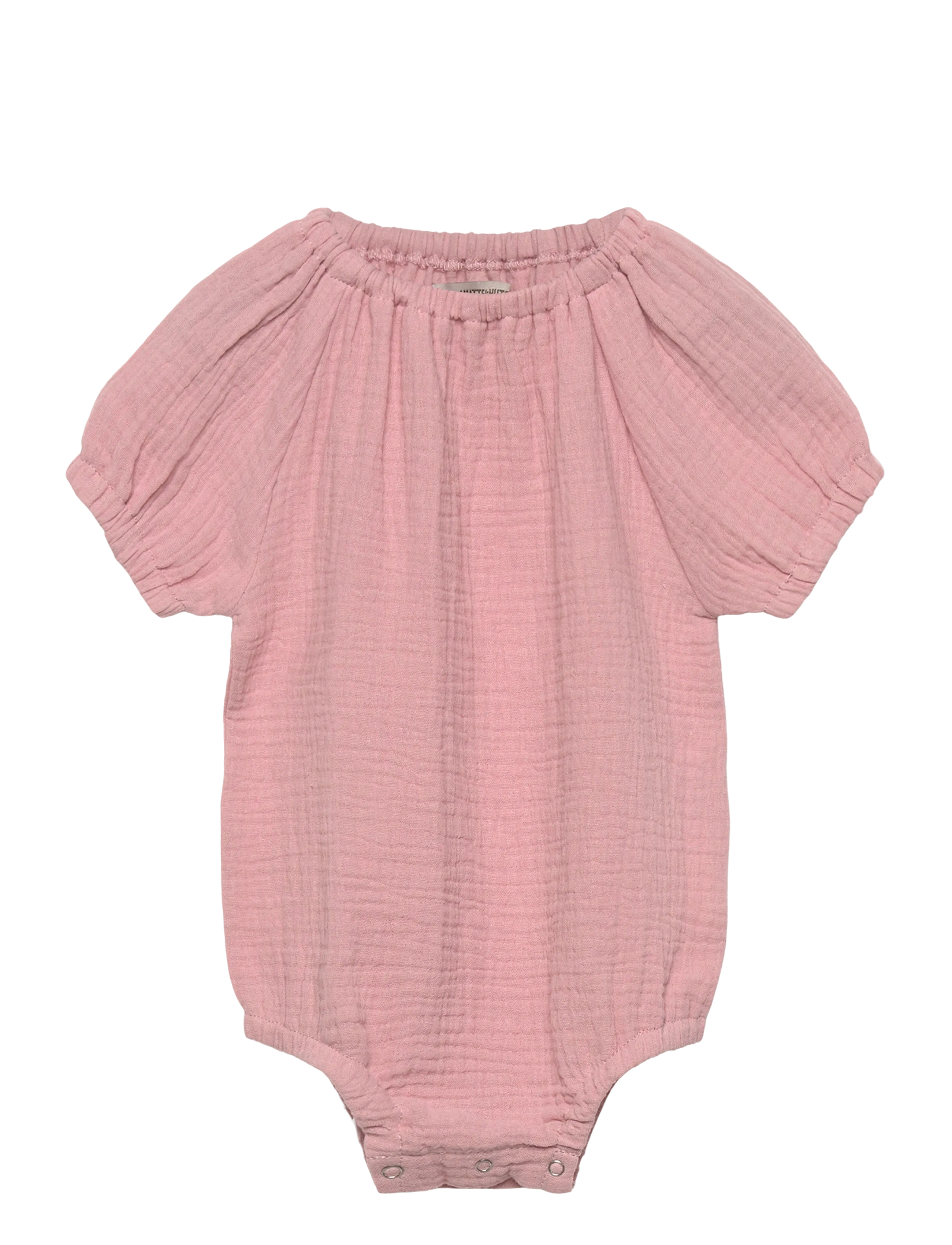 Huttelihut Romper Ss Muslin, Børn, Kortærmet Musselin Romper, Pink, Str: 80