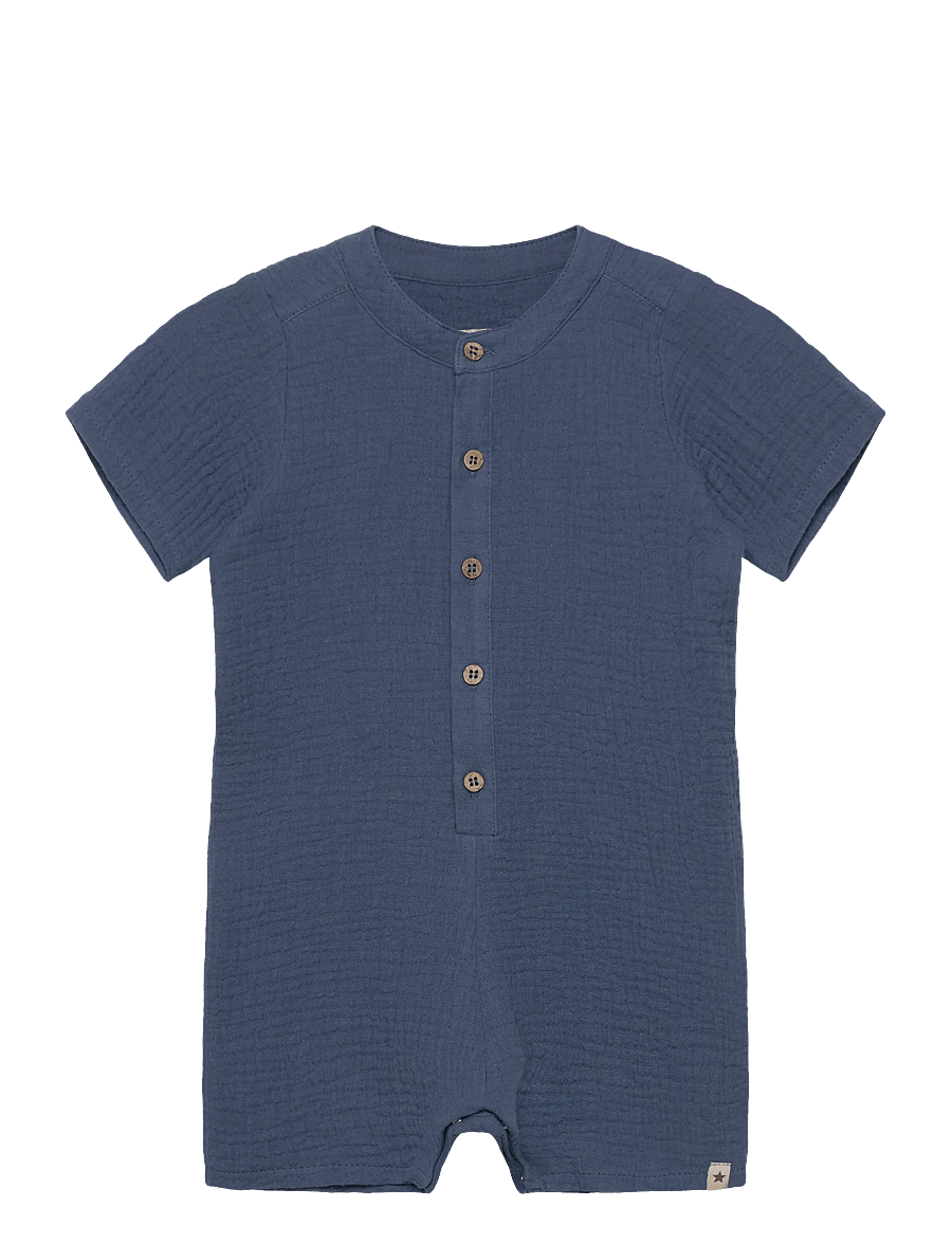 Huttelihut - Playsuit SS Muslin - kurzärmelige bodys - bering sea - 0