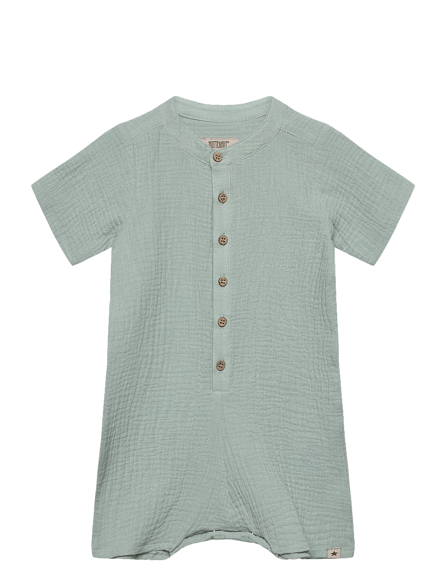Huttelihut - Playsuit SS Muslin - kortärmade bodies - gray mist - 0