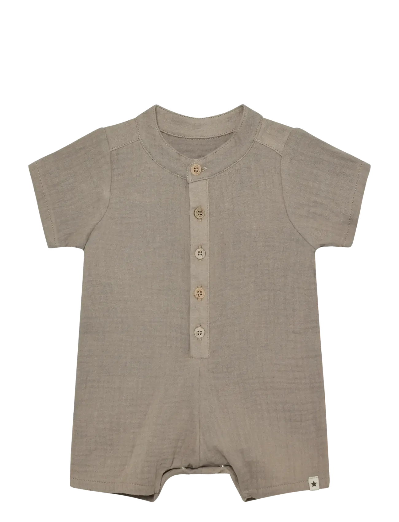 Huttelihut Playsuit SS Muslin - Kleidung - MOON ROCK / beige