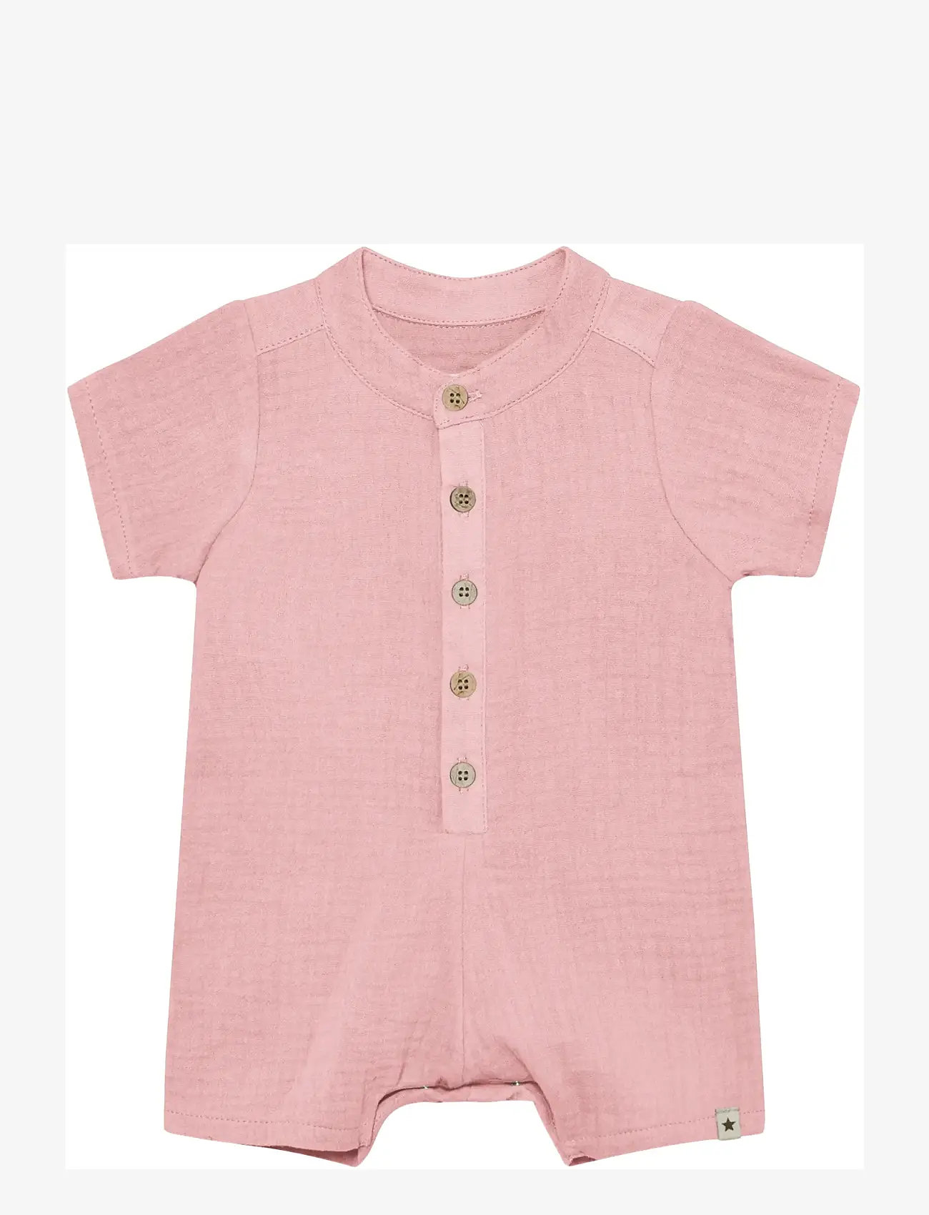 Huttelihut - Playsuit SS Muslin - kortærmede bodyer - pale mauve - 0