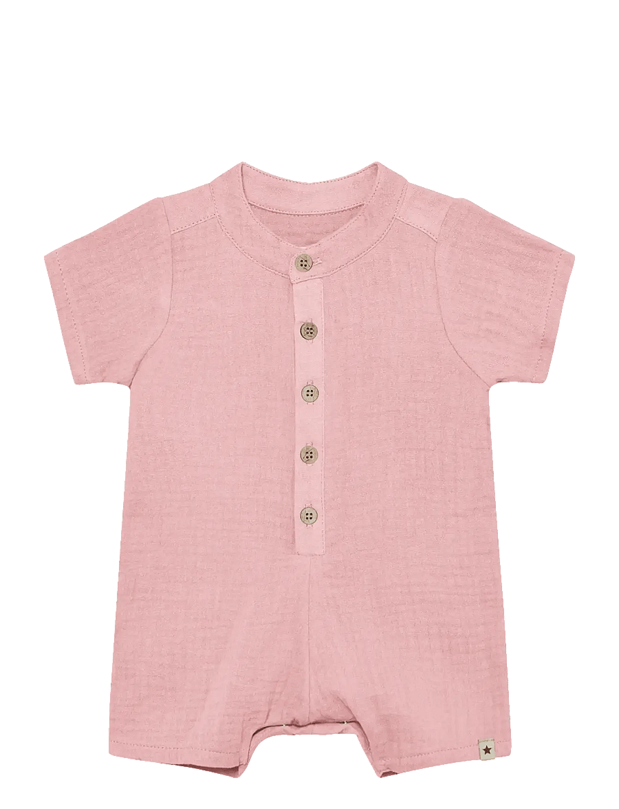 Huttelihut - Playsuit SS Muslin - kortärmade bodies - pale mauve - 0