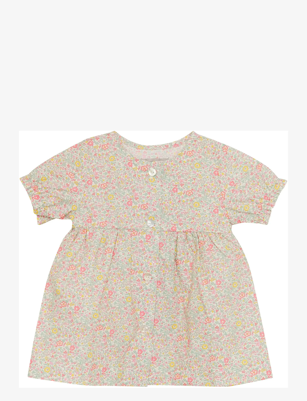 Huttelihut - Dress SS in Liberty Fabric - kortærmede babykjoler - double cream - 0