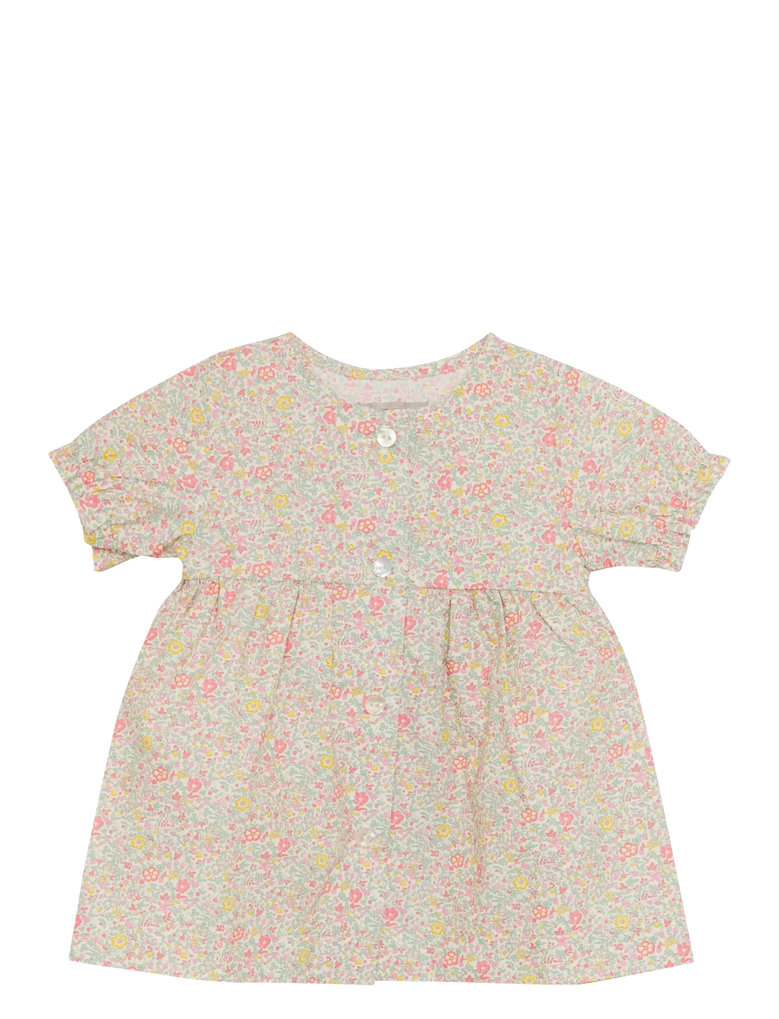 Huttelihut Dress SS in Liberty Fabric - Short-sleeved baby dresses - DOUBLE CREAM / multi