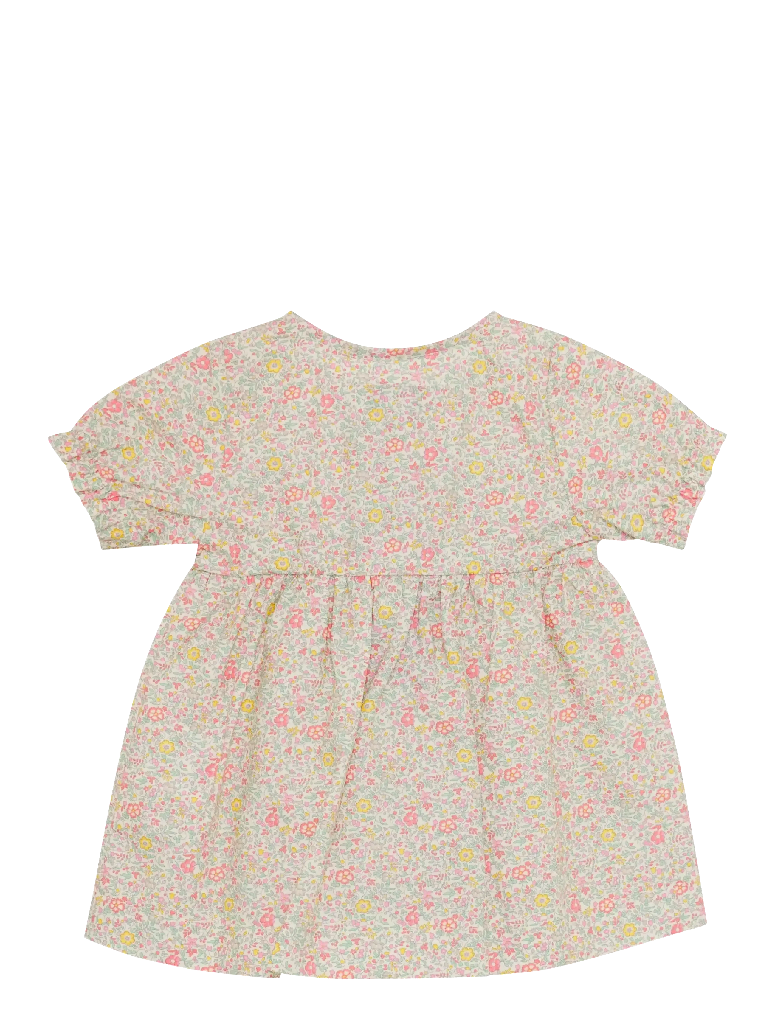 Huttelihut - Dress SS in Liberty Fabric - short-sleeved baby dresses - double cream - 1