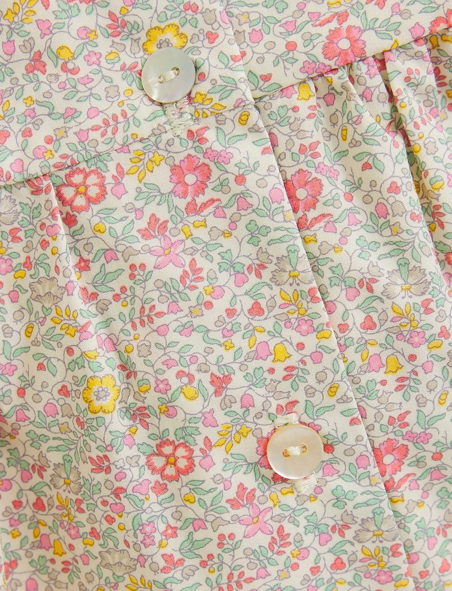 Huttelihut - Dress SS in Liberty Fabric - kortærmede babykjoler - double cream - 2
