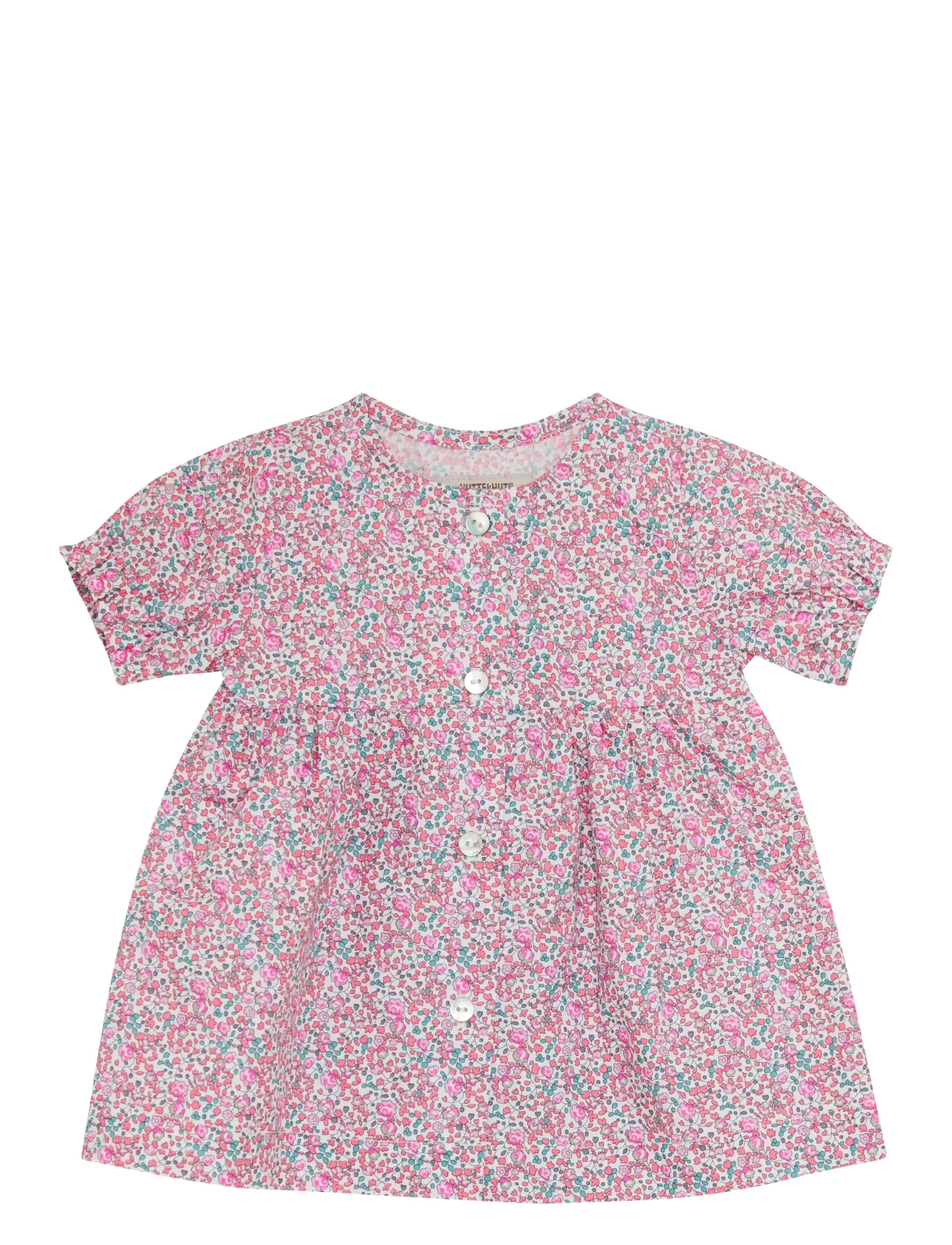 HUTTELIHUT Kleid Ss In Liberty Fabric Pink - 74 - Kinder