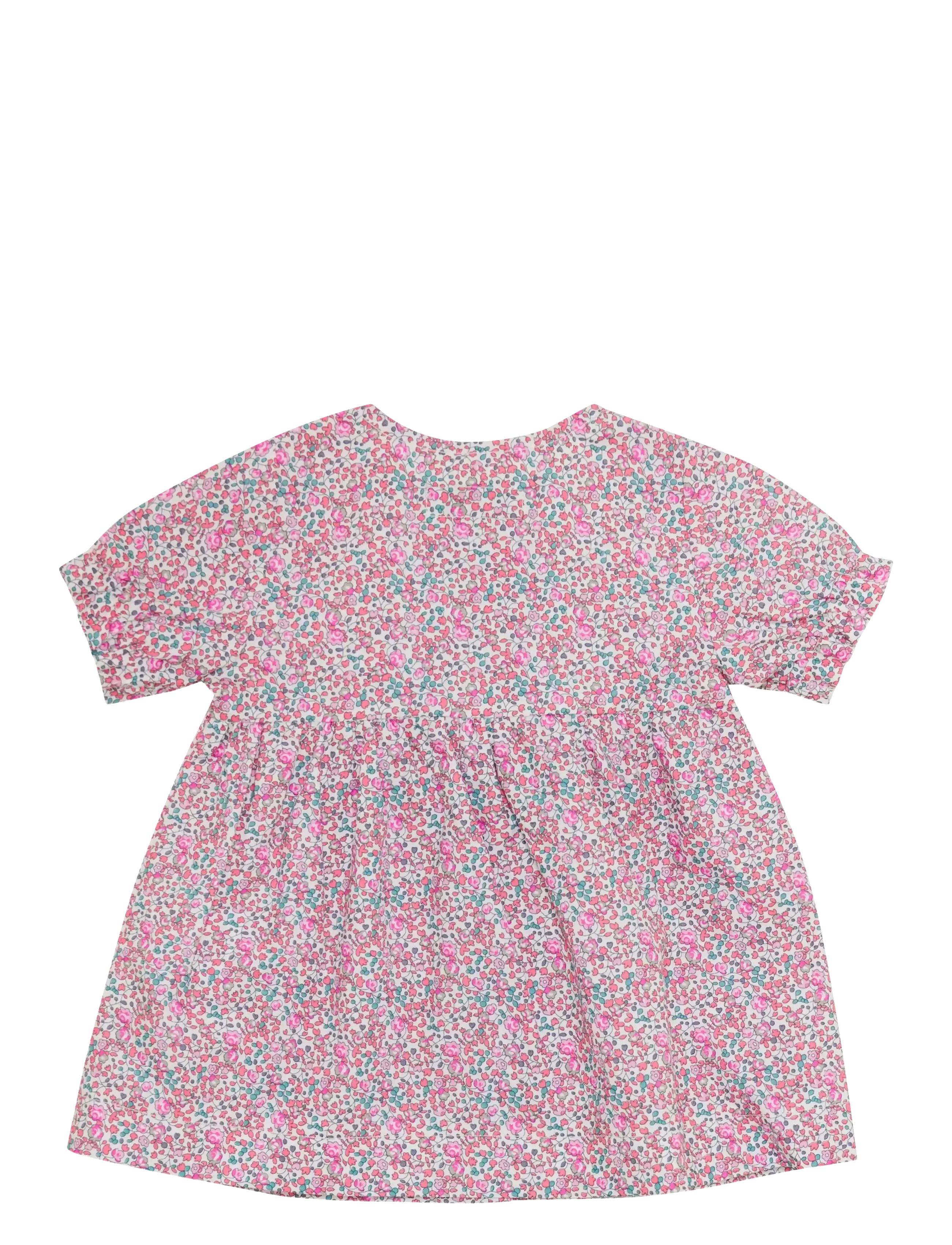 Huttelihut - Dress SS in Liberty Fabric - kortærmede babykjoler - plumeria - 2