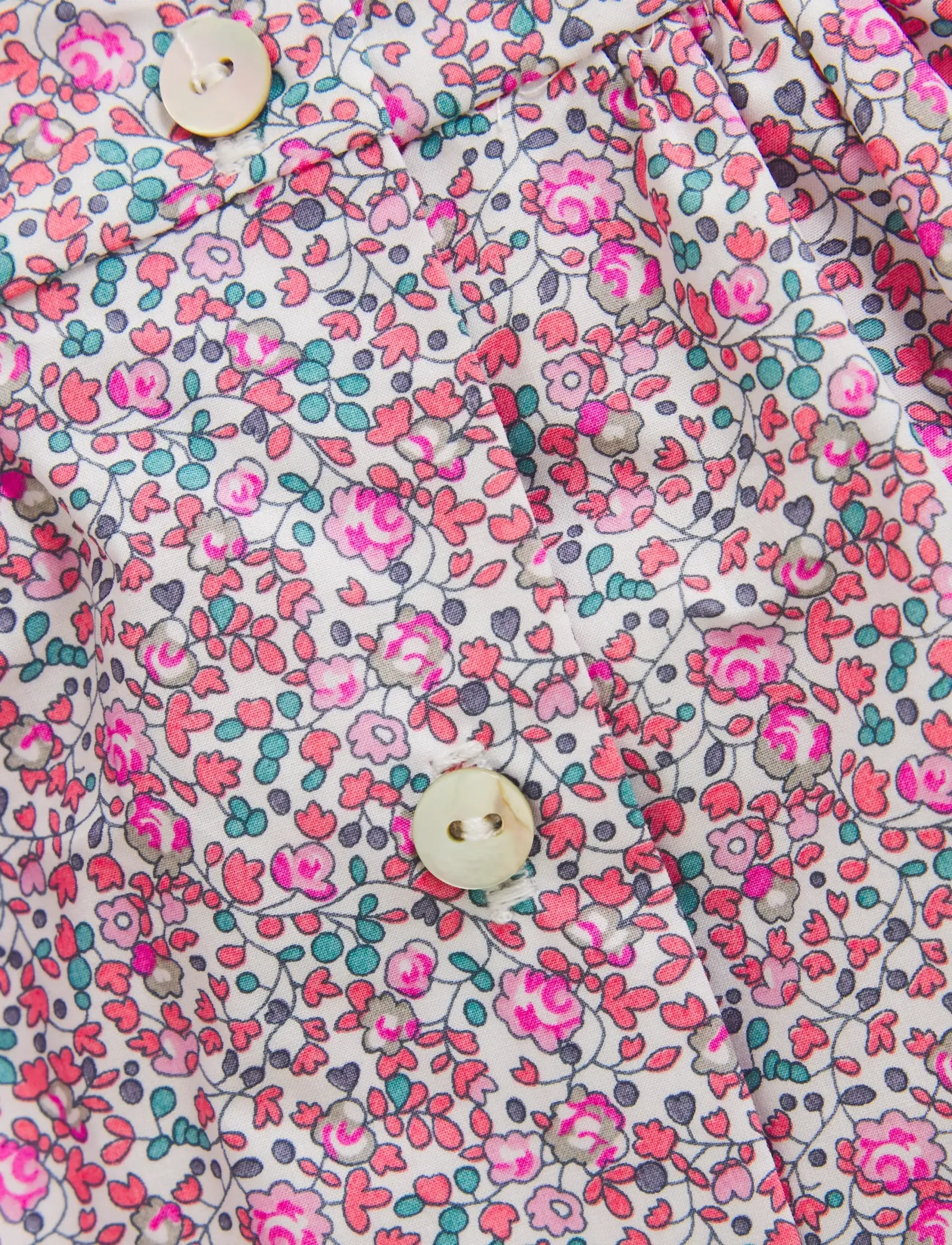 Huttelihut - Dress SS in Liberty Fabric - kortærmede babykjoler - plumeria - 3