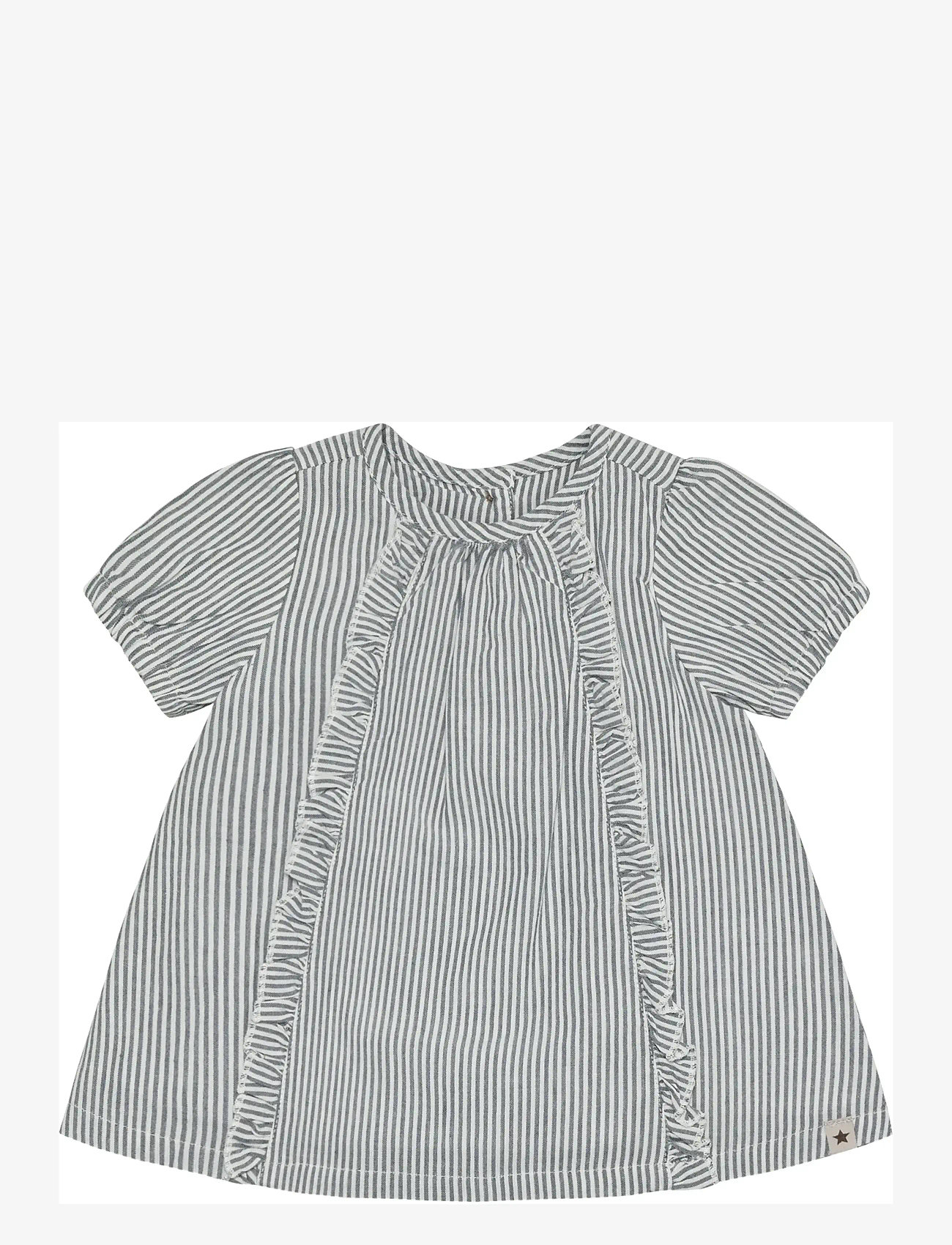 Huttelihut - Dress SS YD Stripe - short-sleeved baby dresses - bering sea - 1