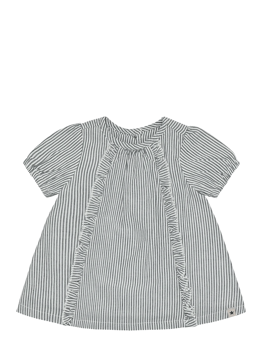 Huttelihut - Dress SS YD Stripe - kortærmede babykjoler - bering sea - 1