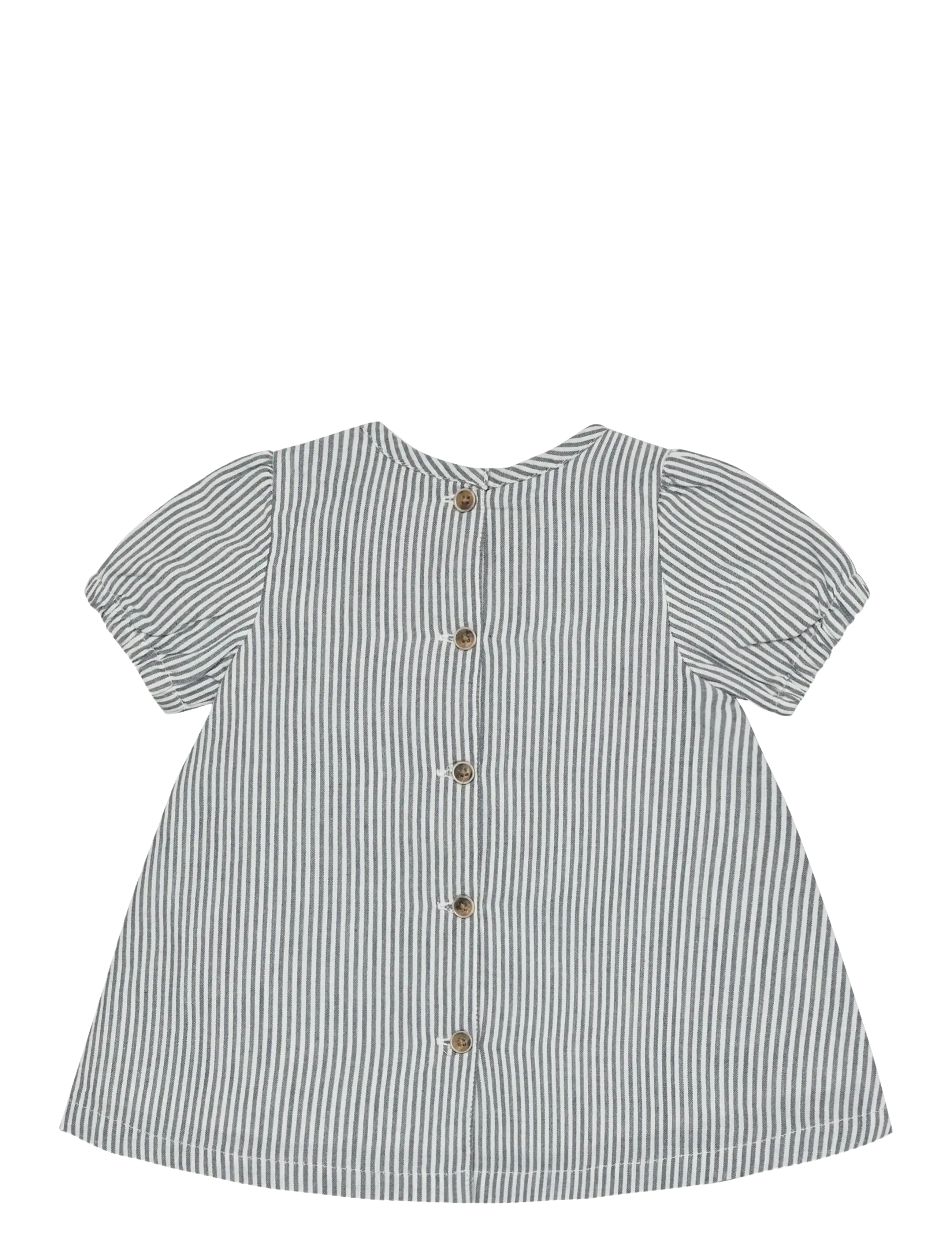 Huttelihut - Dress SS YD Stripe - stutterma barnakjólar - bering sea - 2