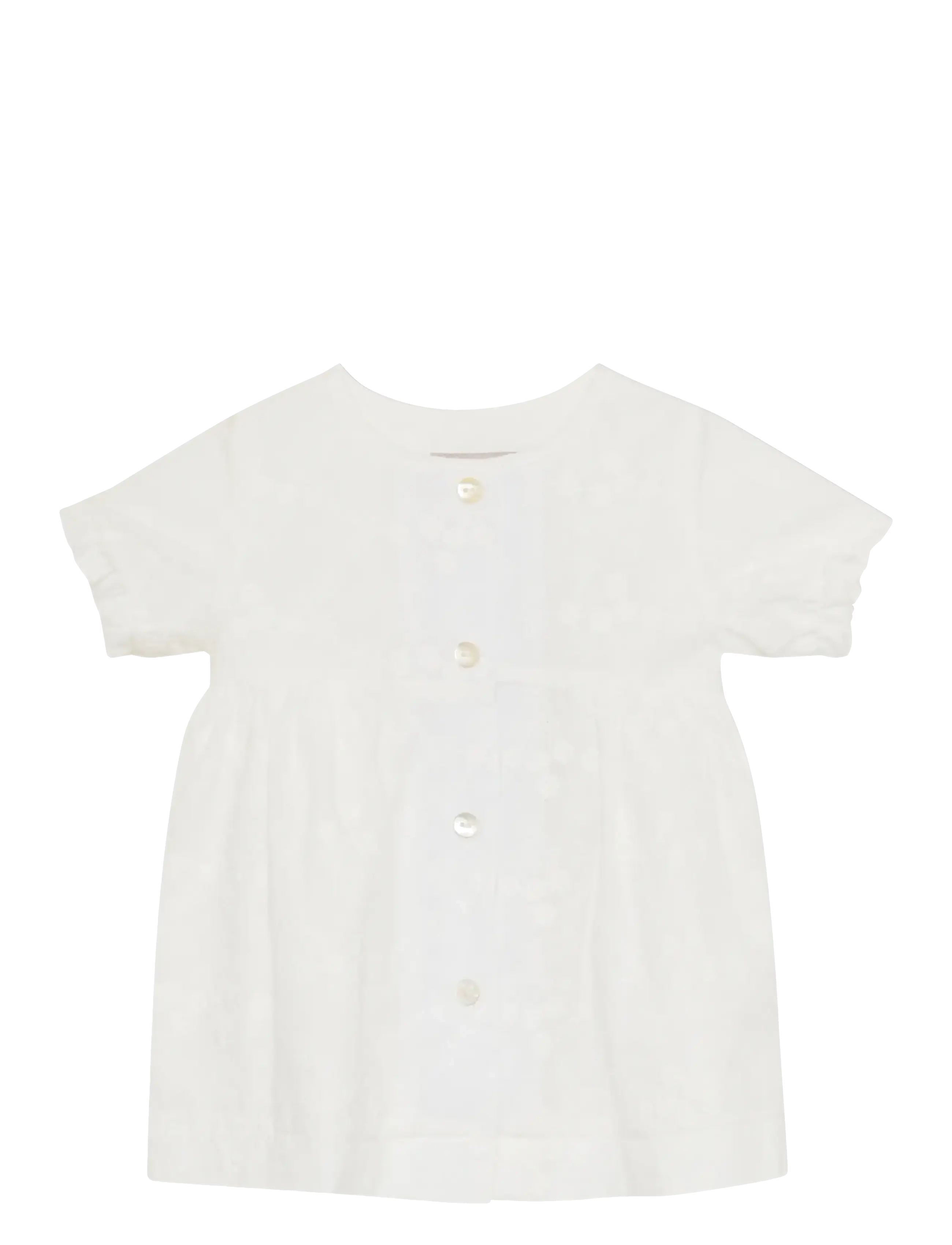 Huttelihut Dress Ss Embroidery, 74, White, Fritidskjoler > Kortærmede Fritidskjoler, Børn