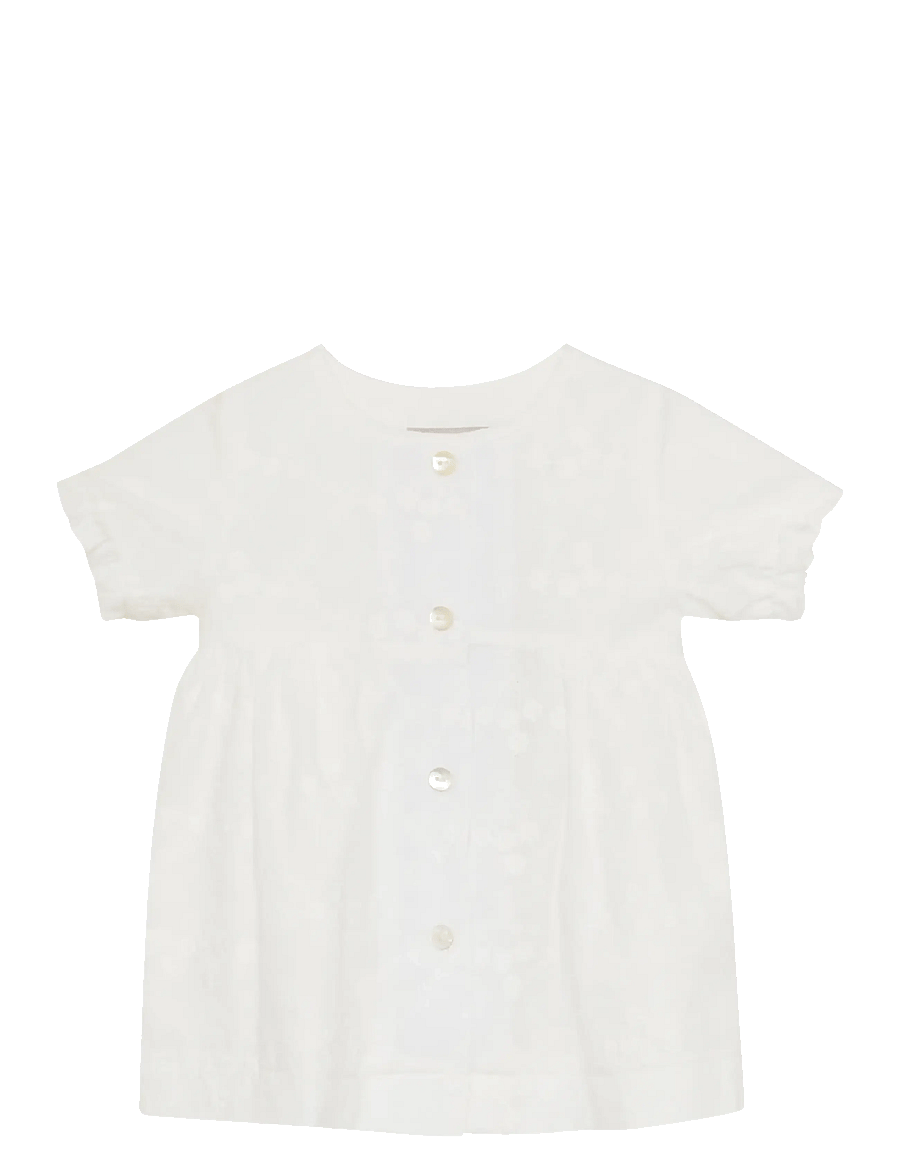 Huttelihut - Dress SS Embroidery - kortärmade babyklänningar - antique white - 0