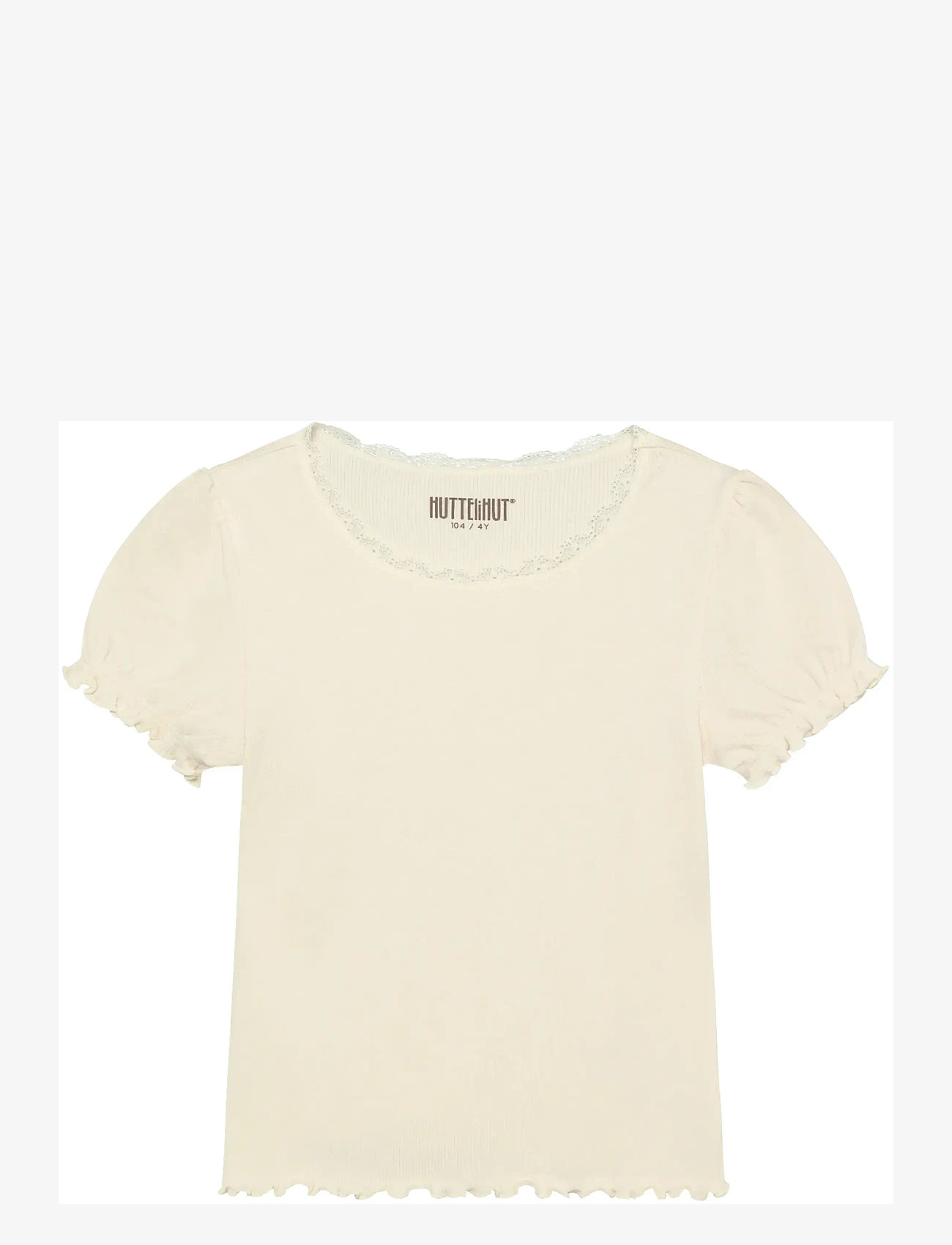 Huttelihut - T-shirt SS Rib - lühikeste varrukatega t-särgid - antique white - 0