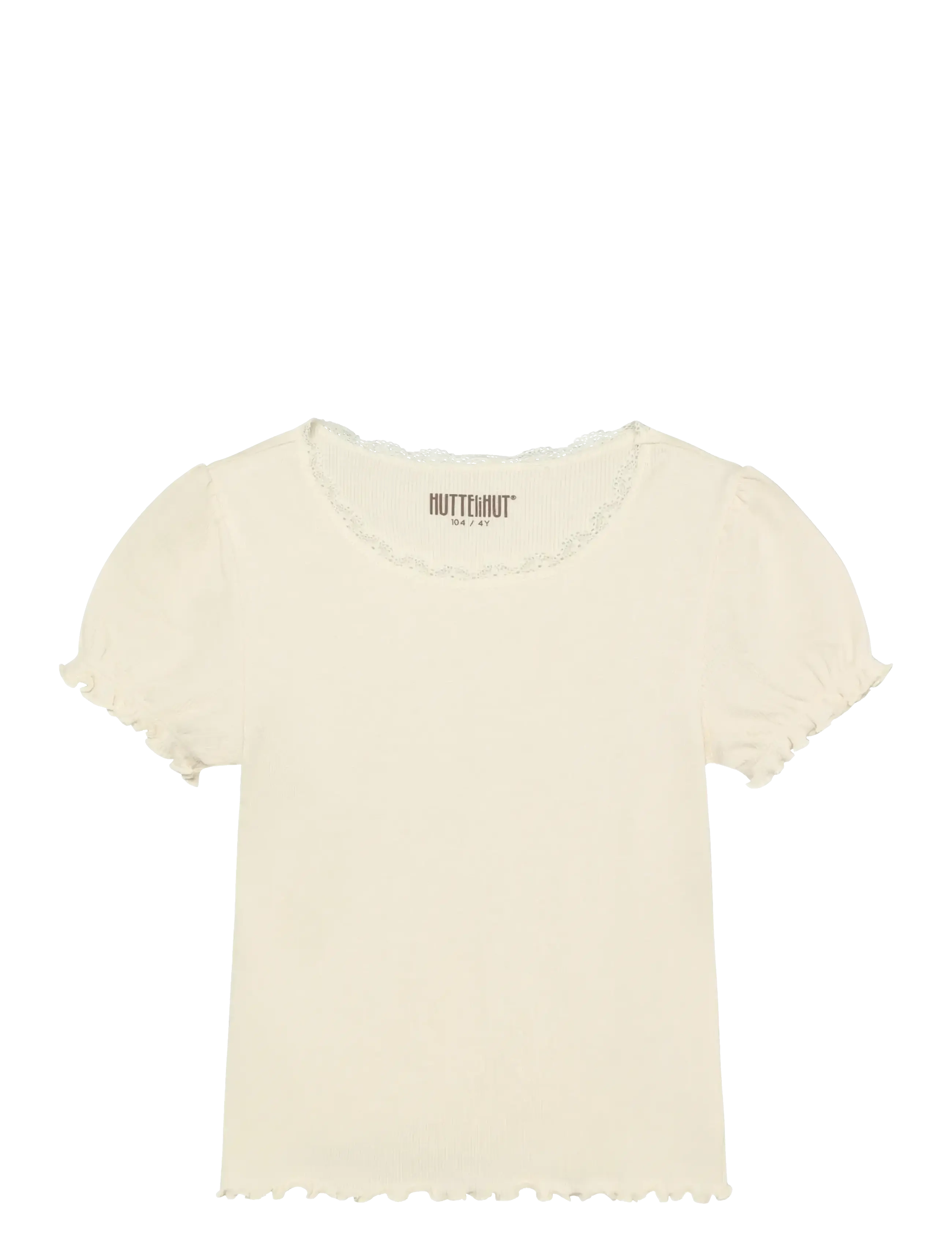 Huttelihut T-shirt SS Rib - Baby 44-92 - ANTIQUE WHITE / cream