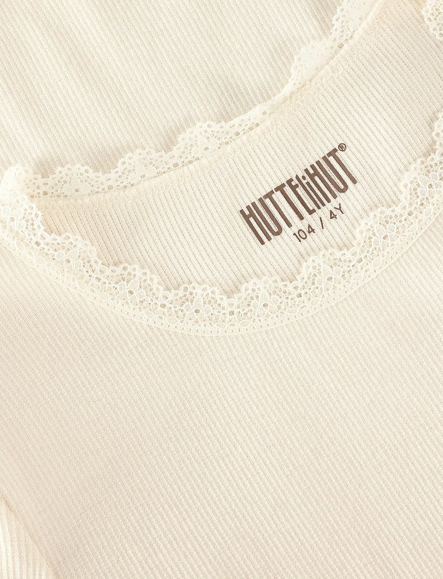 Huttelihut - T-shirt SS Rib - t-shirts à manches courtes - antique white - 2
