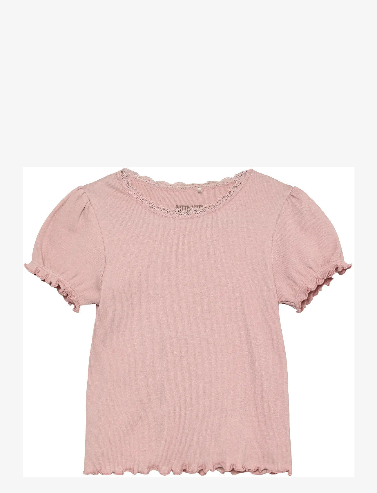 Huttelihut - T-shirt SS Rib - kortärmade t-shirts - pale mauve - 0