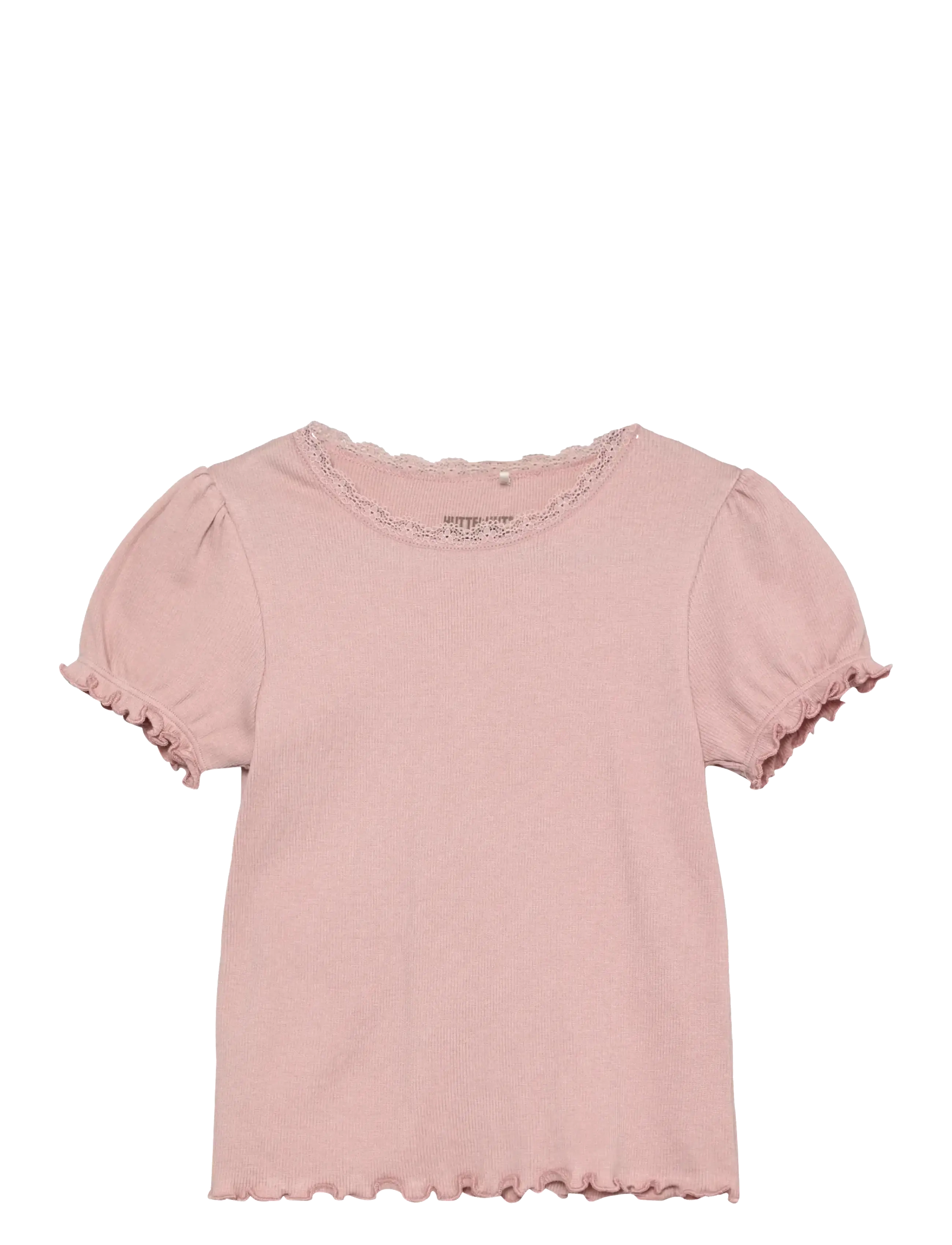 Huttelihut T-shirt SS Rib - Oberteile - PALE MAUVE / pink/rose