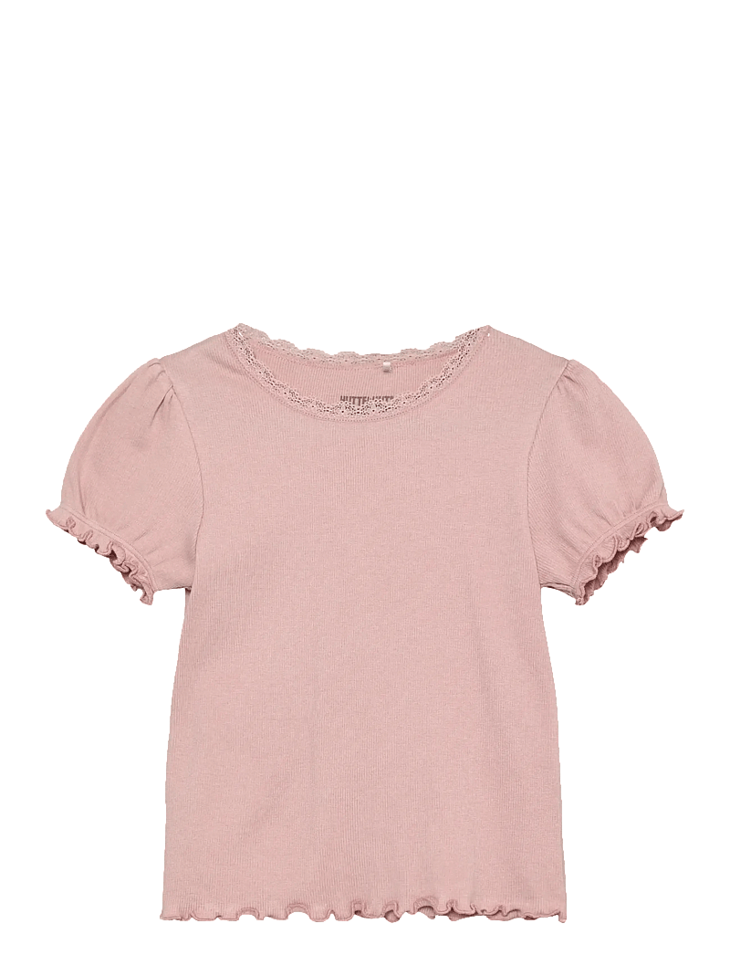 Huttelihut - T-shirt SS Rib - lühikeste varrukatega t-särgid - pale mauve - 0