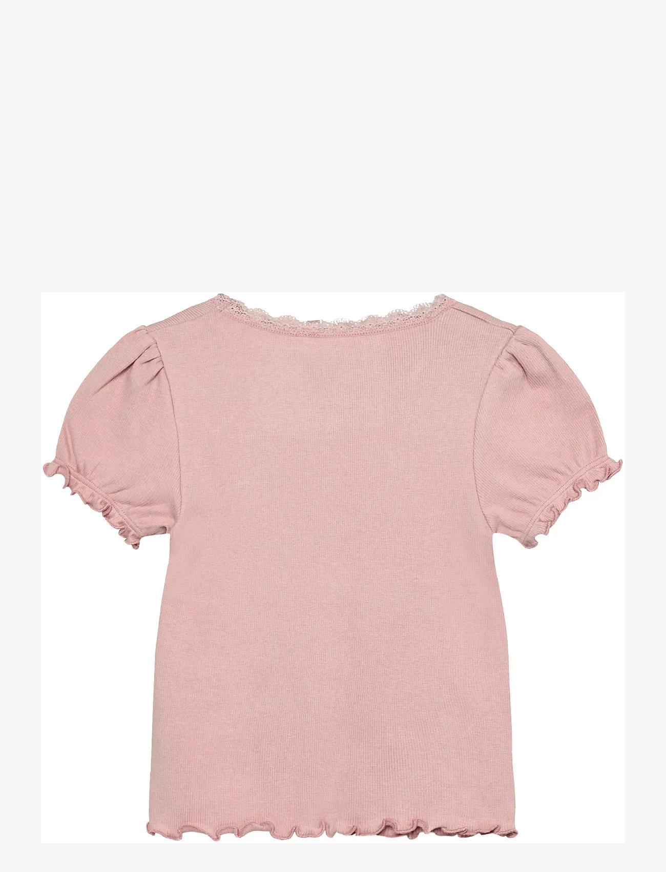 Huttelihut - T-shirt SS Rib - kortärmade t-shirts - pale mauve - 1