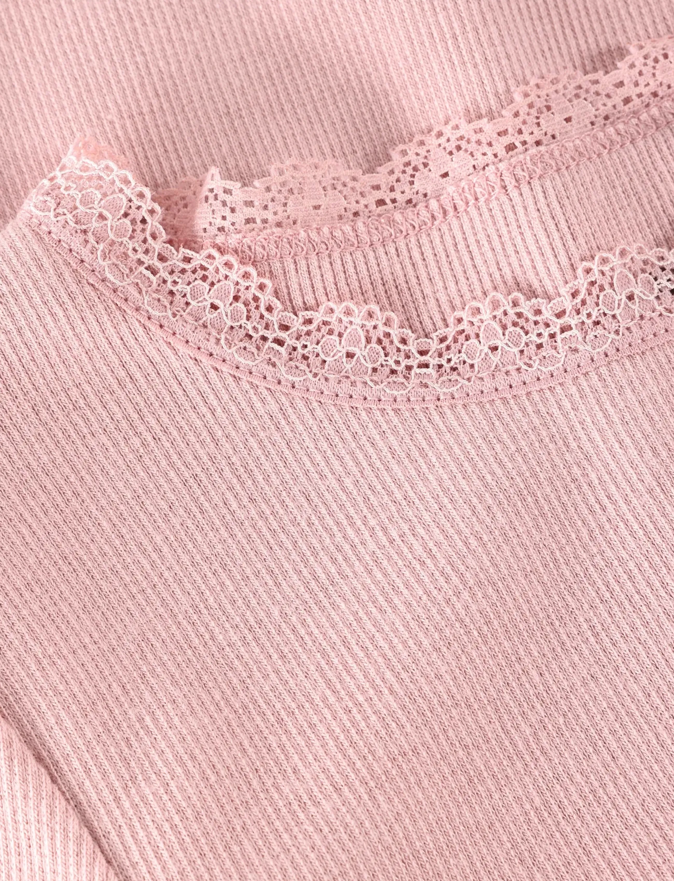 Huttelihut - T-shirt SS Rib - short-sleeved t-shirts - pale mauve - 2