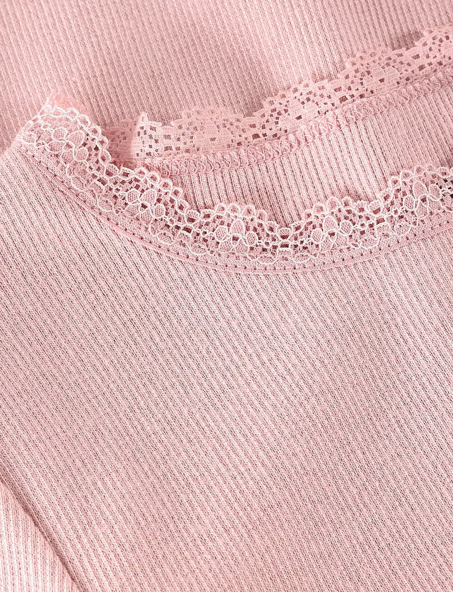Huttelihut - T-shirt SS Rib - kortärmade t-shirts - pale mauve - 2