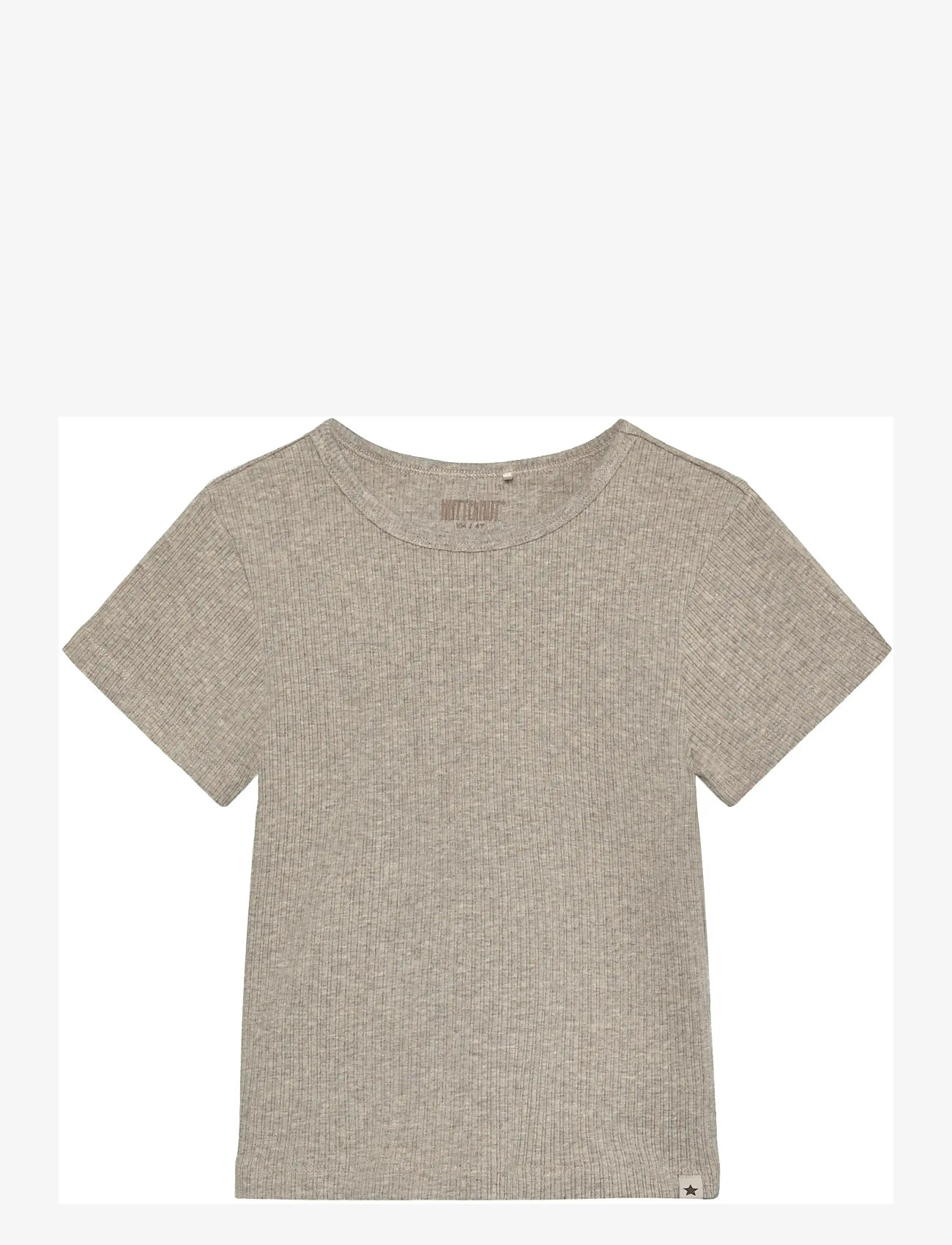 Huttelihut - T-shirt SS Rib - marškinėliai trumpomis rankovėmis - white pepper melange - 0