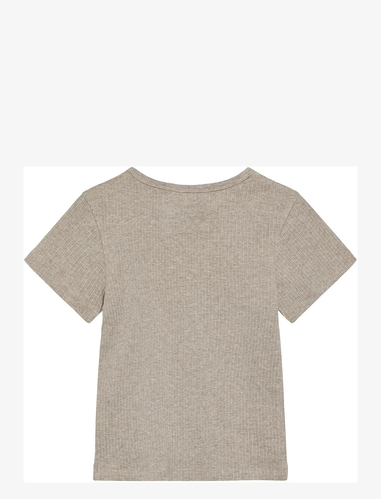 Huttelihut - T-shirt SS Rib - marškinėliai trumpomis rankovėmis - white pepper melange - 1