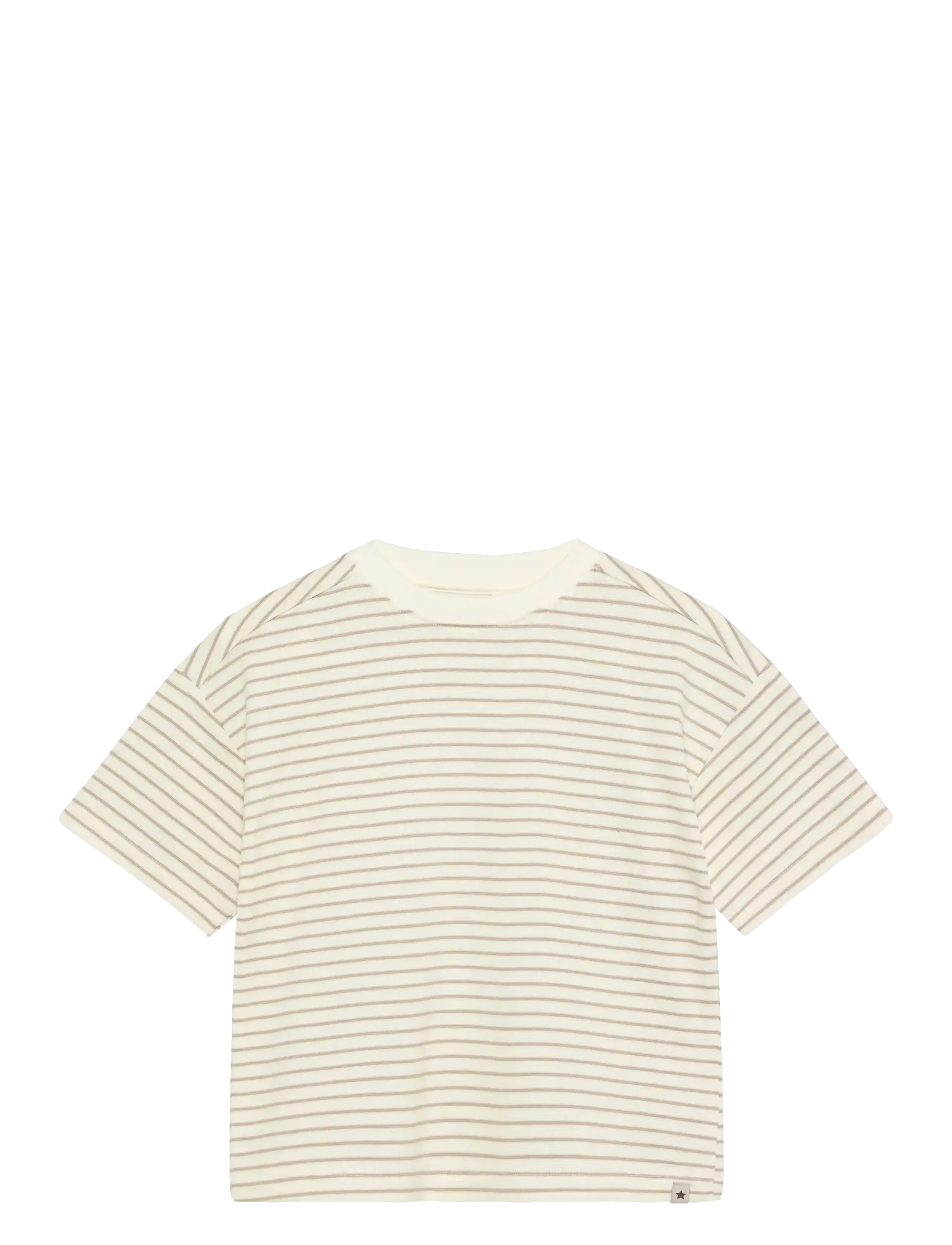 Huttelihut T-shirt SS YD Stripe - Overdele - WHITE PEPPER / cream