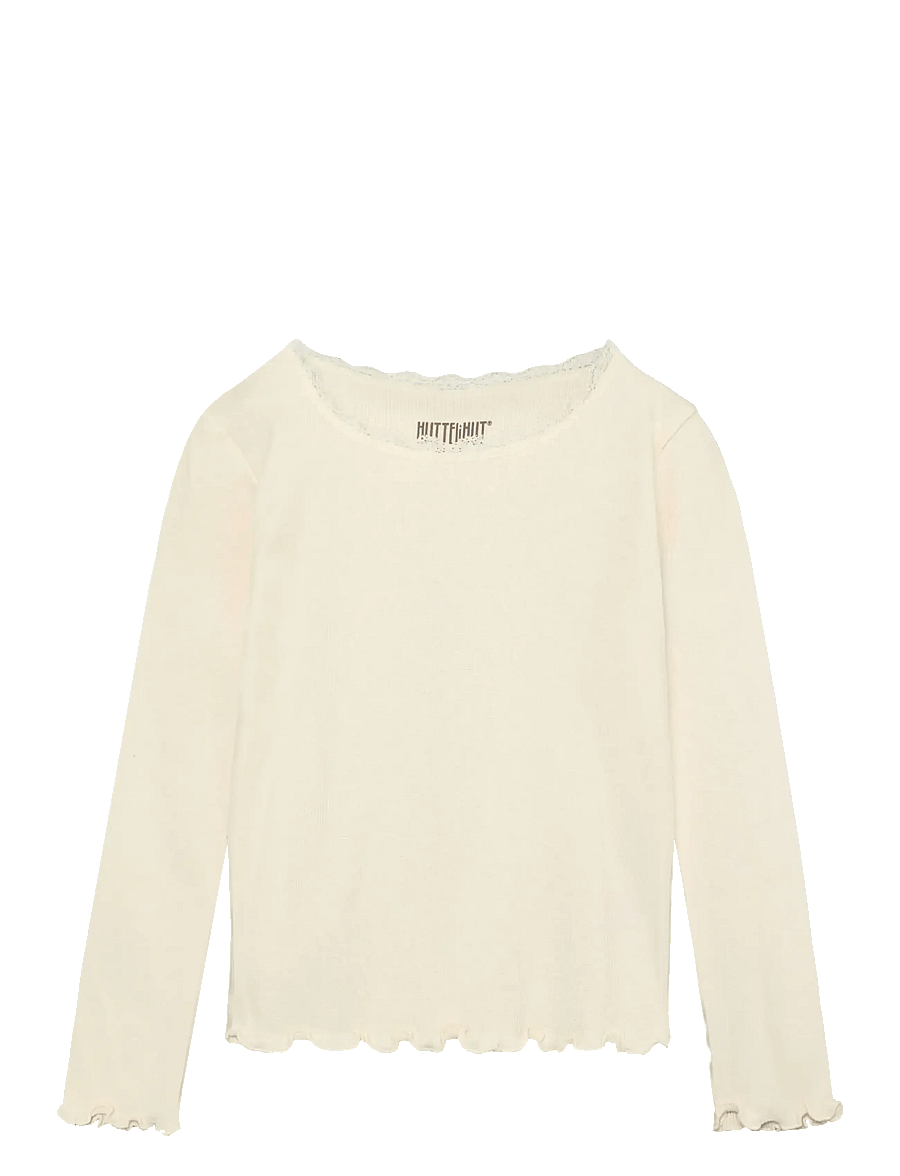 Huttelihut - T-shirt LS Rib - blusar & tunikor - antique white - 0