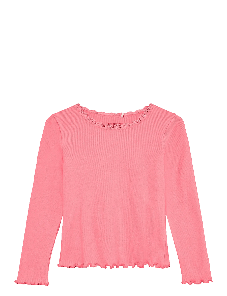Huttelihut - T-shirt LS Rib - blusen & tuniken - plumeria - 0