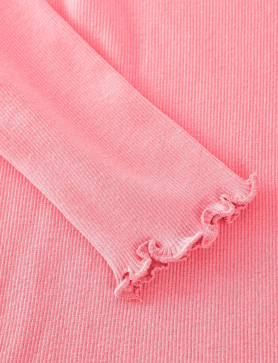 Huttelihut - T-shirt LS Rib - blusen & tuniken - plumeria - 2