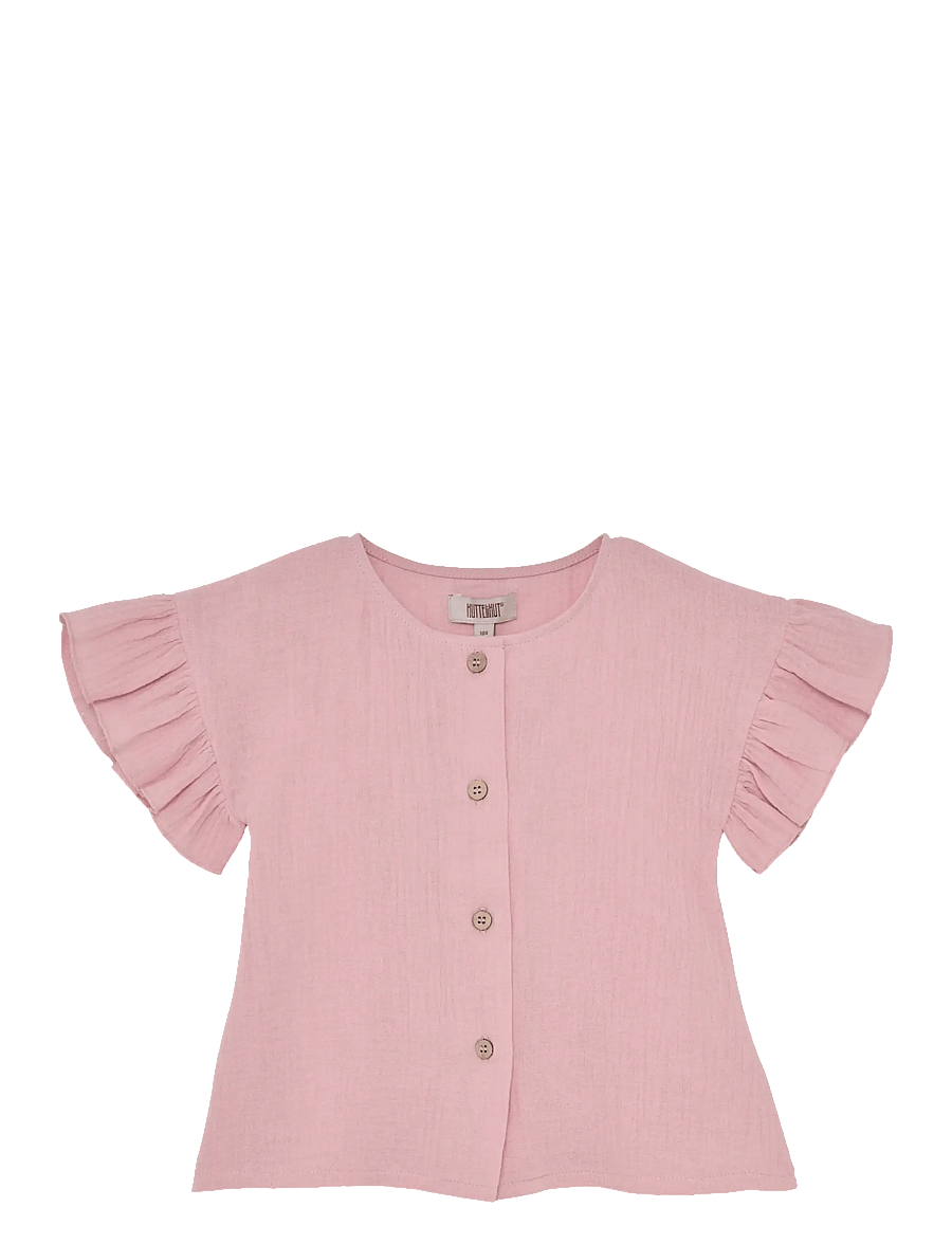 Huttelihut - Blouse SS Muslin - blouses & tunics - pale mauve - 0