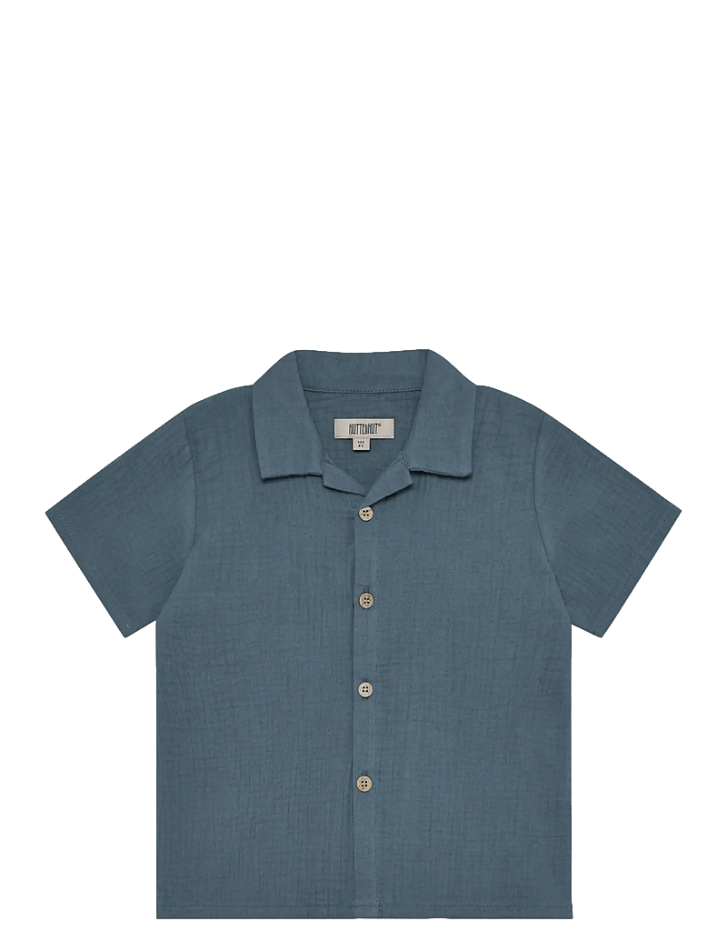 Huttelihut - Shirt SS Muslin - lühikeste varrukatega särgid - bering sea - 0