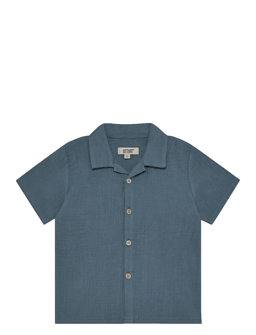 Huttelihut - Shirt SS Muslin - kortærmede skjorter - bering sea - 0