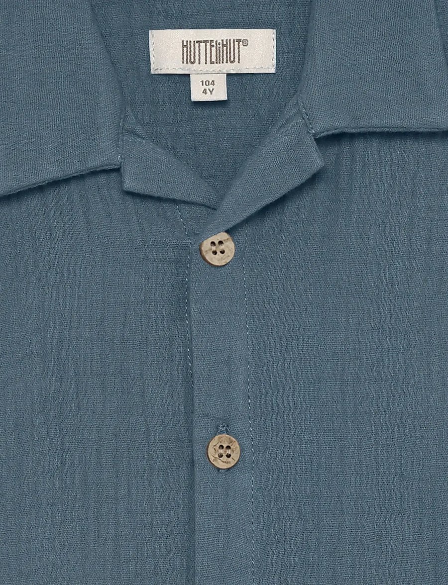 Huttelihut - Shirt SS Muslin - kortærmede skjorter - bering sea - 2