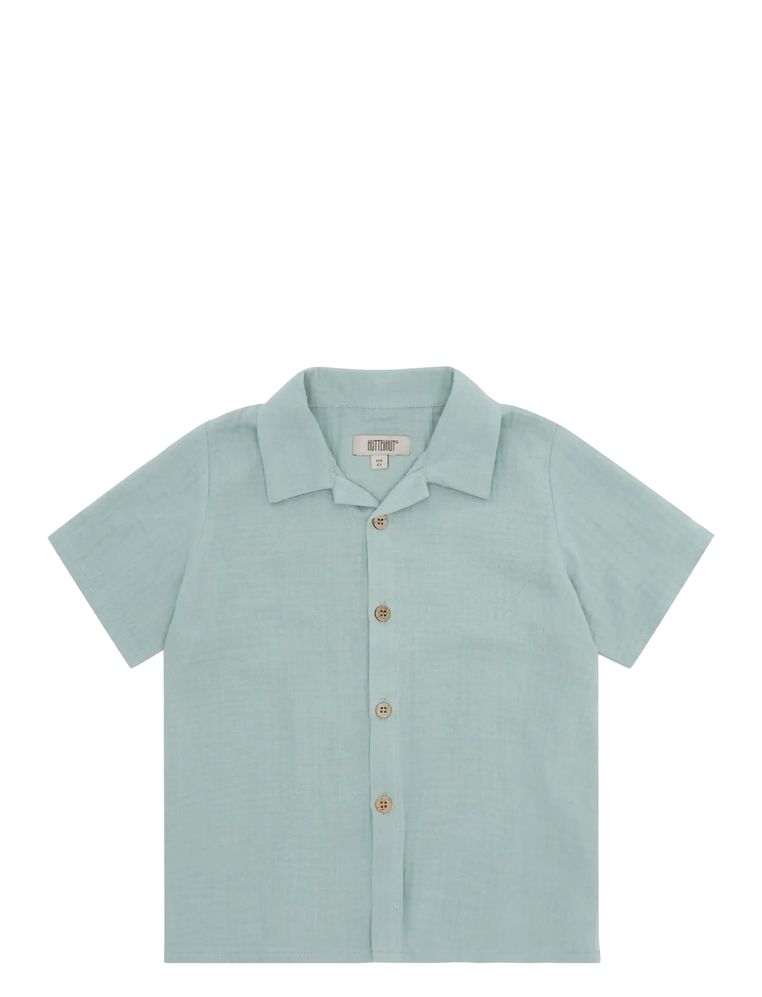 Huttelihut Shirt Ss Muslin, Børn, Musselin Camp Collar Skjorte, Blå, Str: 122