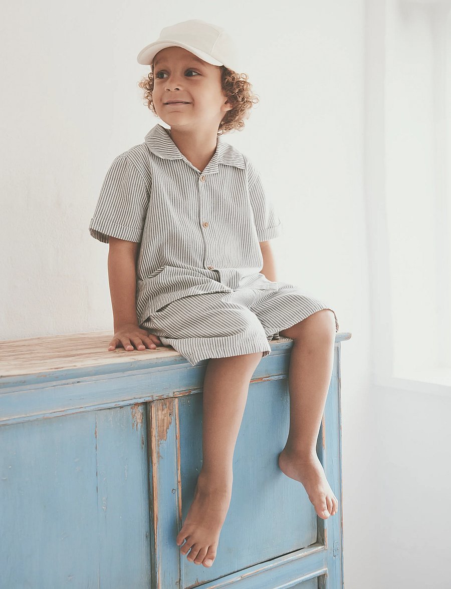 Huttelihut - Shirt SS YD Stripe - short-sleeved shirts - bering sea - 0