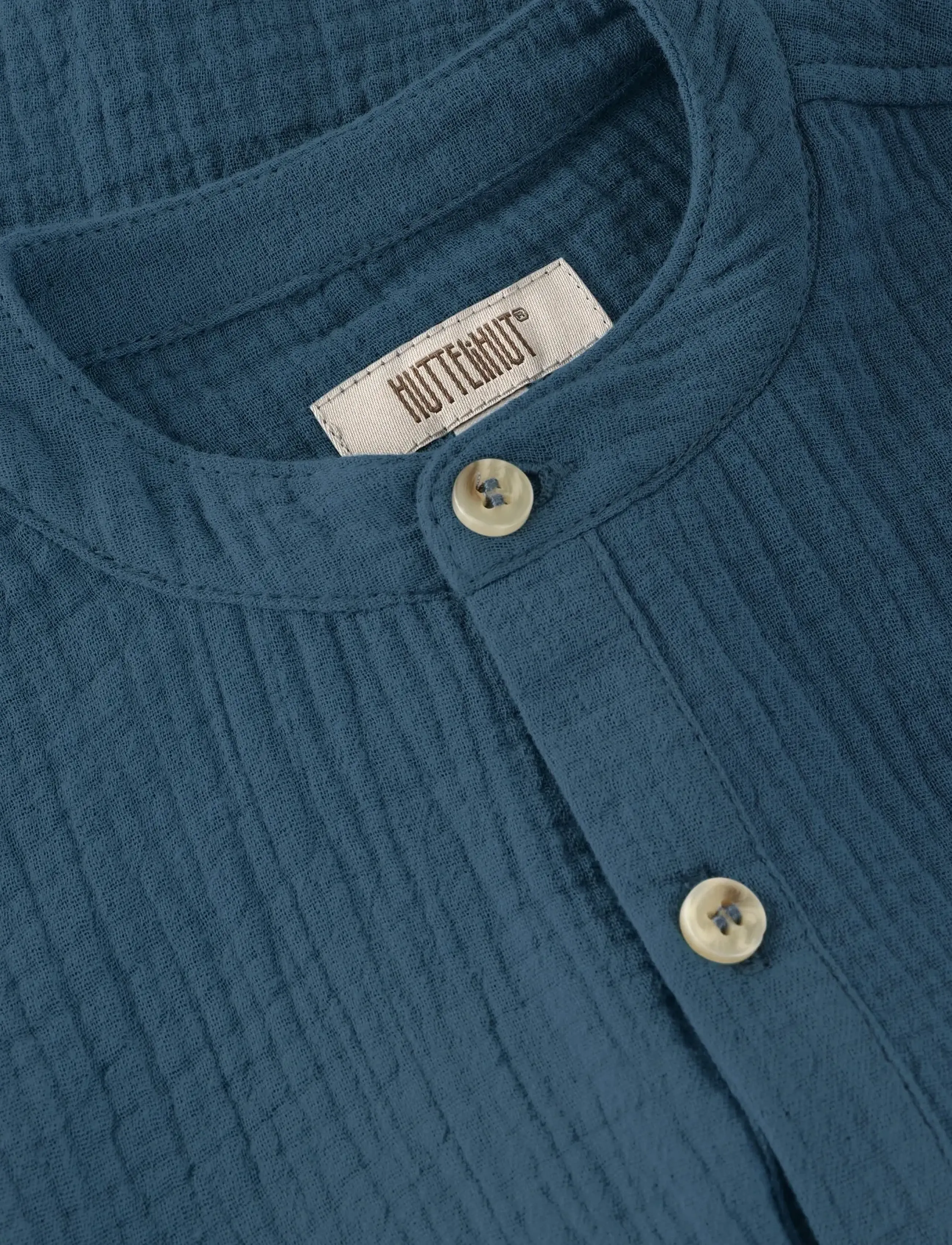 Huttelihut - Shirt LS Muslin - pikkade varrukatega särgid - bering sea - 2