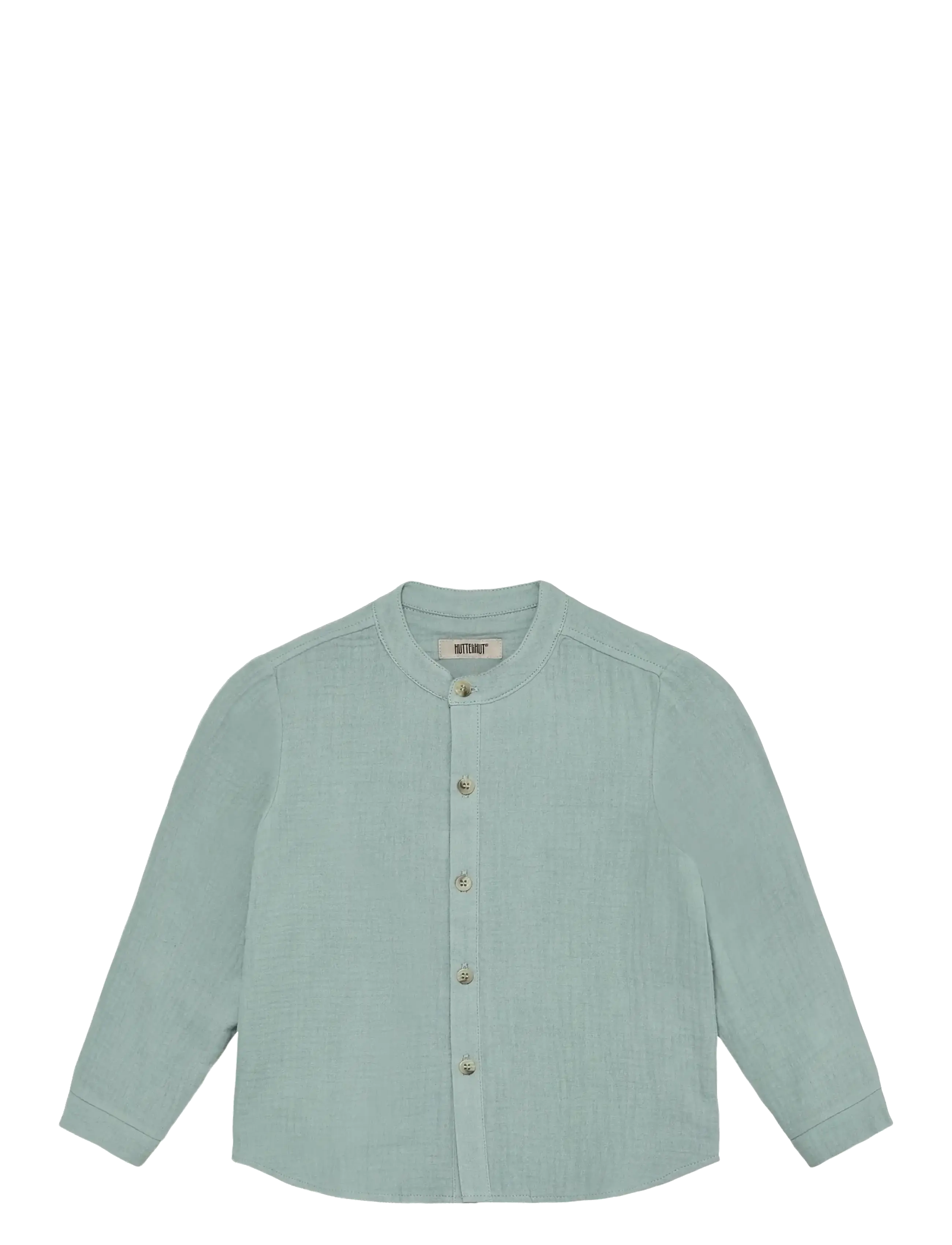Huttelihut Shirt LS Muslin - Overdele - GRAY MIST / green