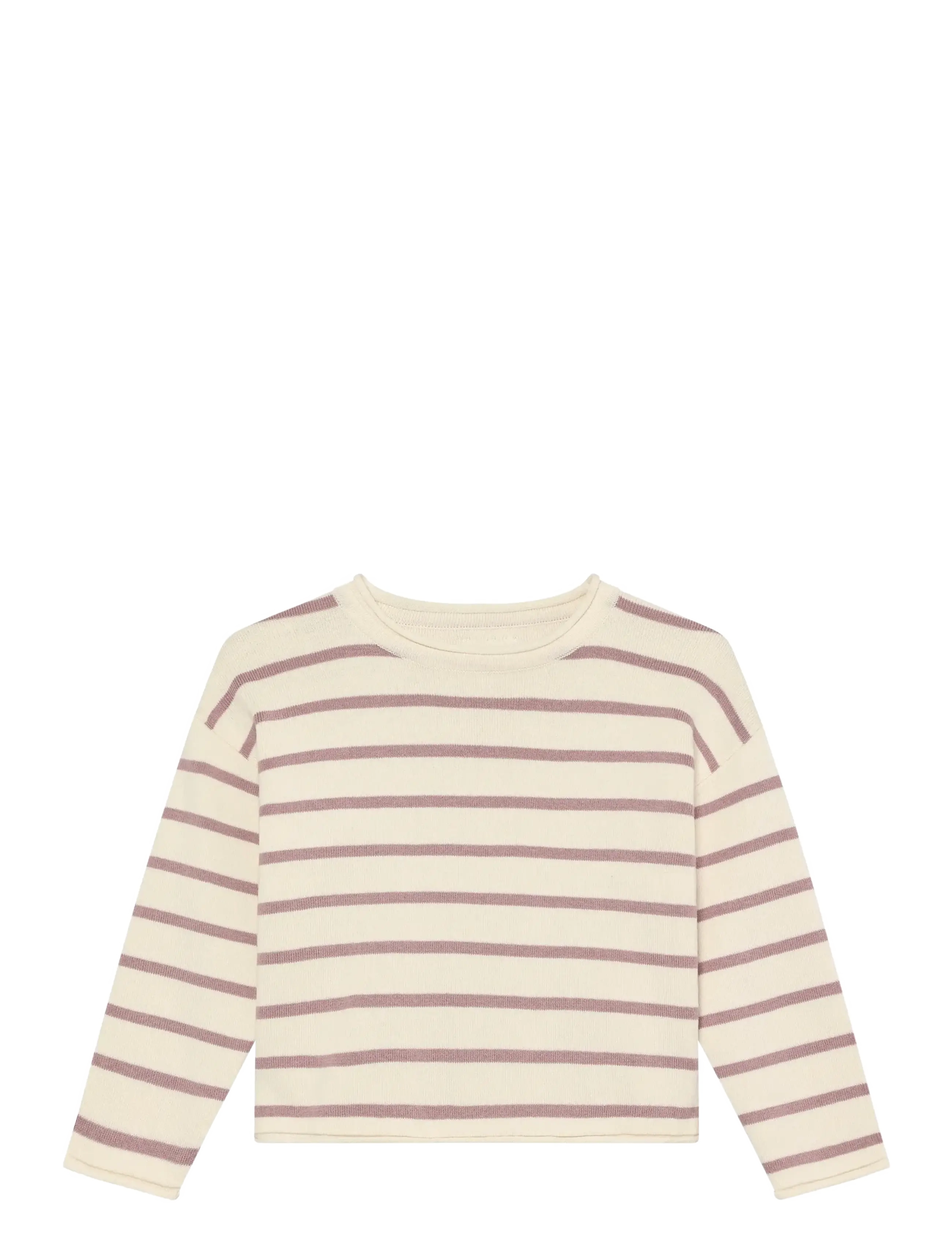 Huttelihut Pullover Knit Yd Stripe, Børn, Stribet Strikket Pullover, Cream, Str: 128