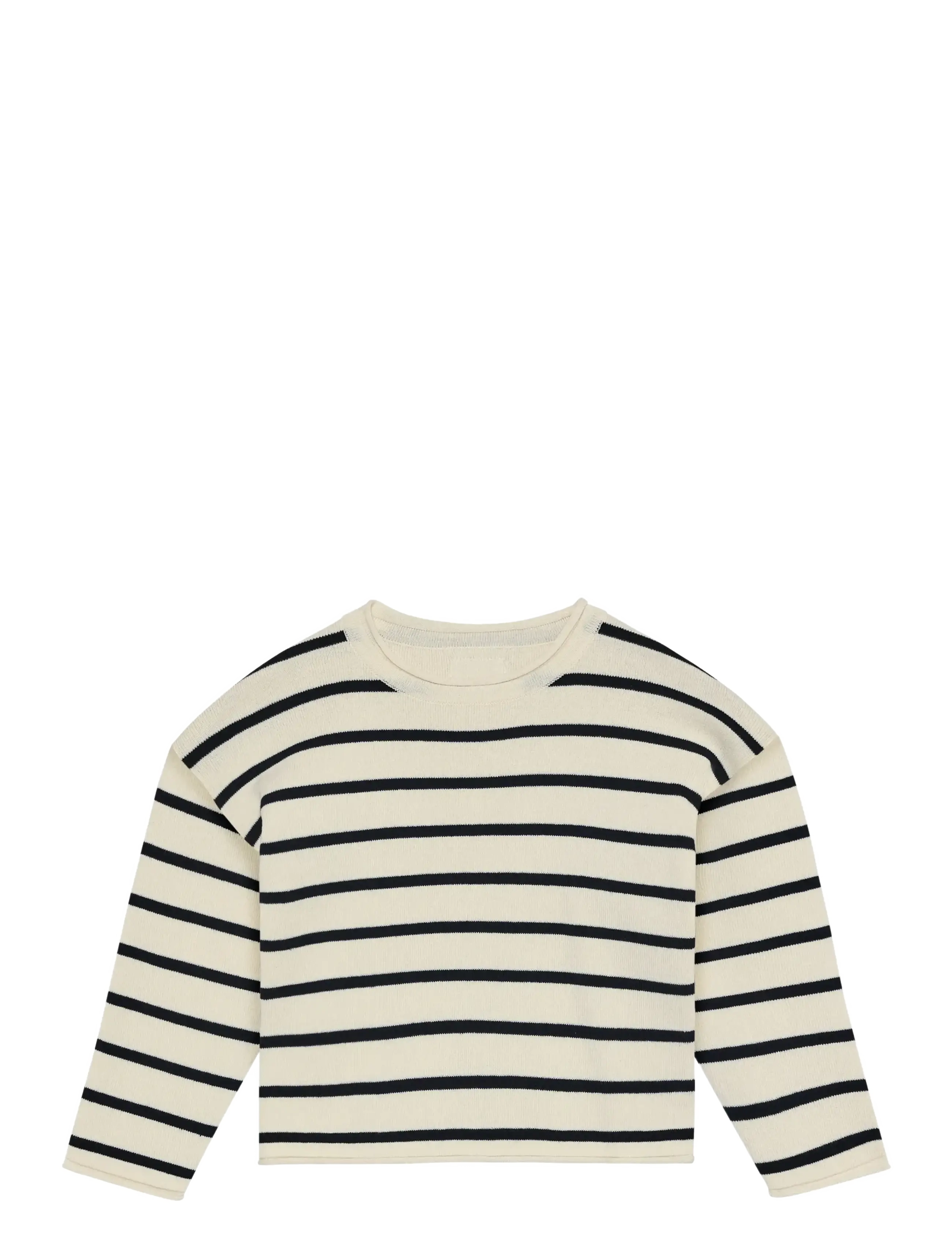 Huttelihut Pullover Knit Yd Stripe, Børn, Stribet Strikket Pullover, Cream, Str: 104