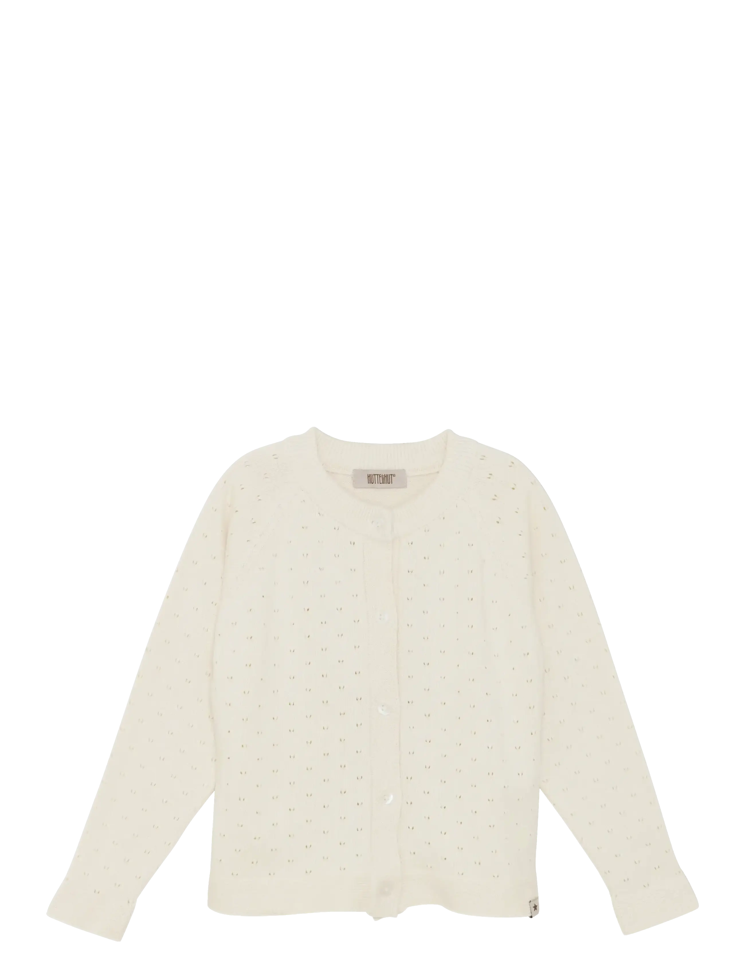 Huttelihut Cardigan Knit, 116, Knitwear, Creme - Cardigans, Kinder