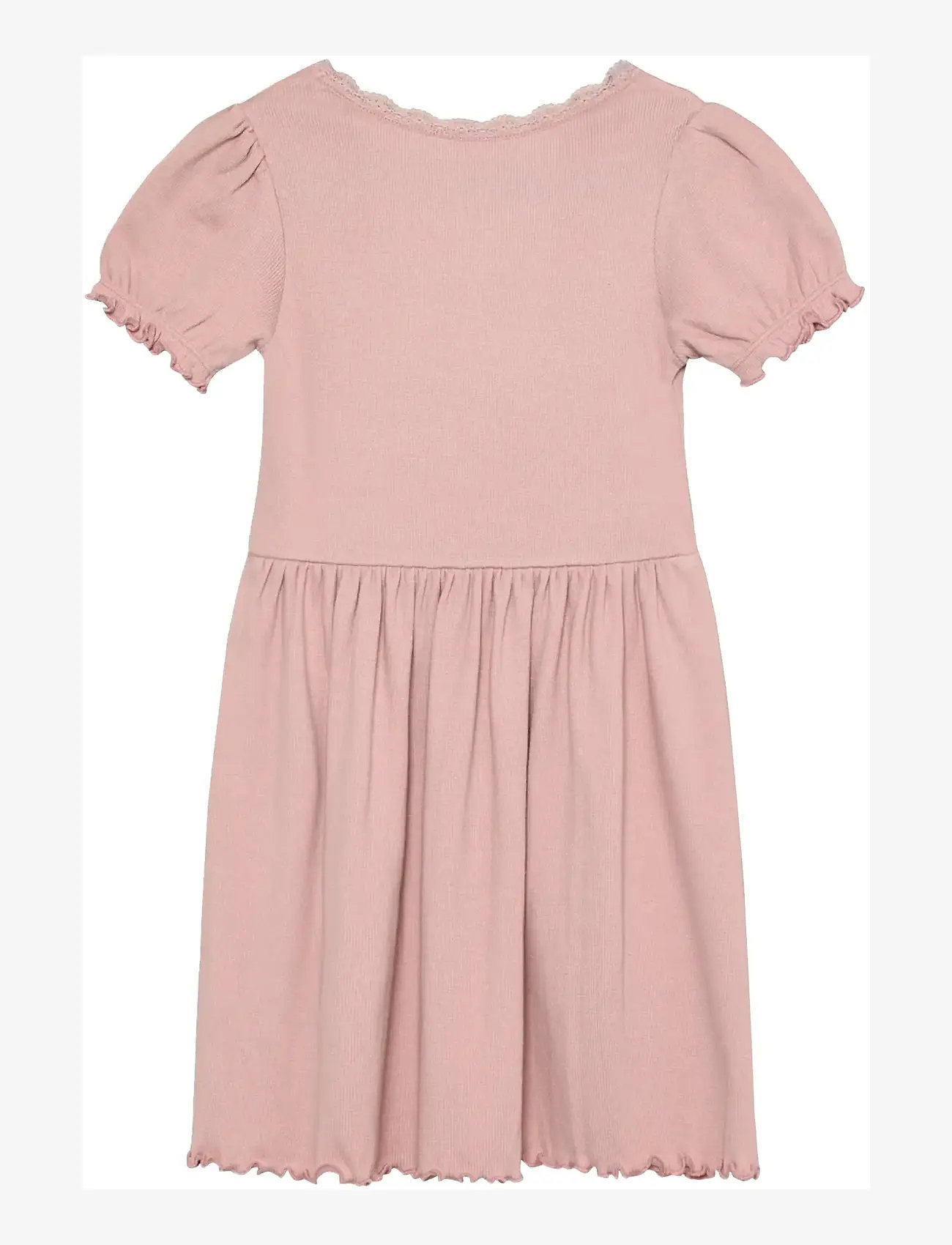 Huttelihut - Dress SS Rib - kurzärmelige freizeitkleider - pale mauve - 1