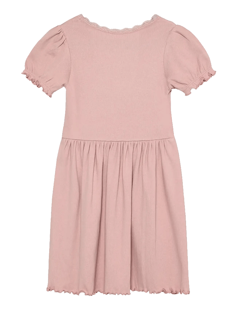 Huttelihut - Dress SS Rib - kurzärmelige freizeitkleider - pale mauve - 1