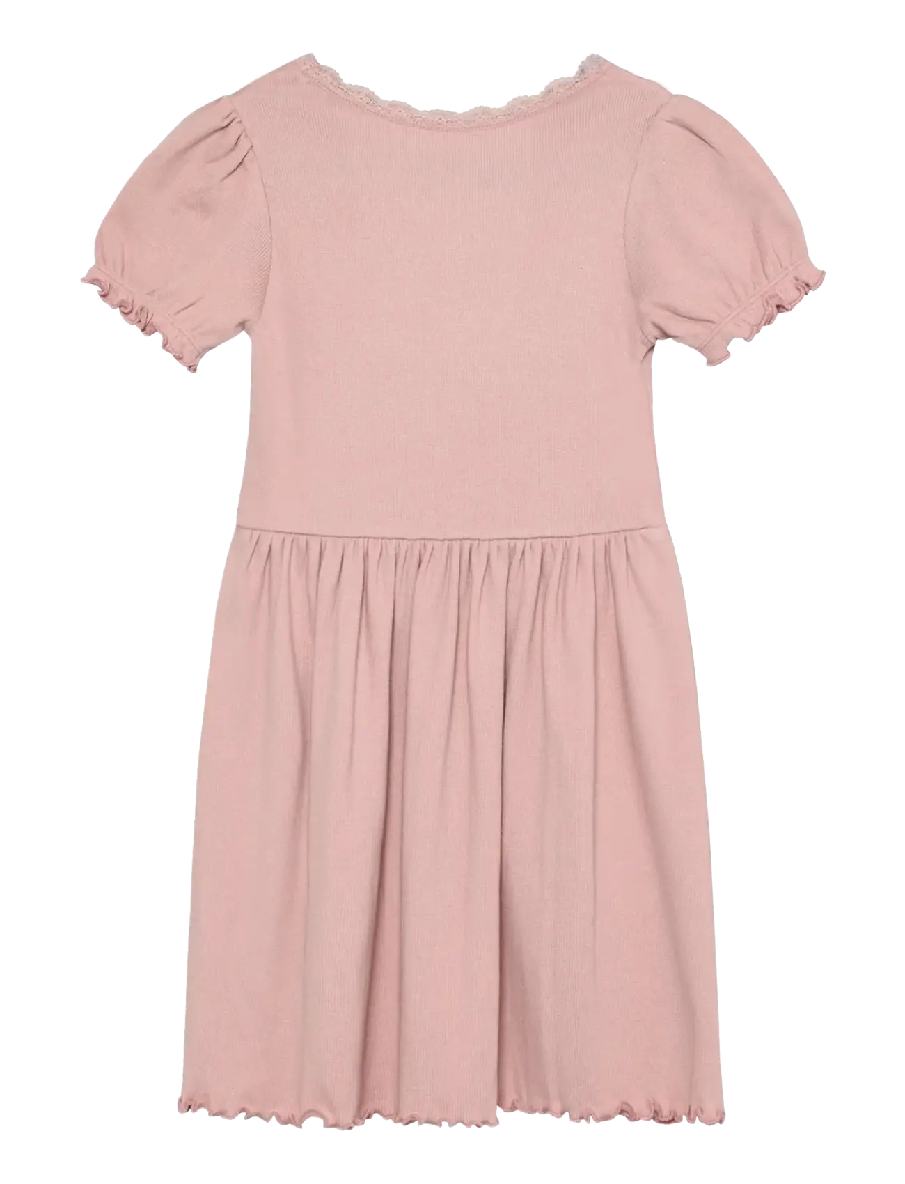 Huttelihut - Dress SS Rib - kurzärmelige babykleider - pale mauve - 1
