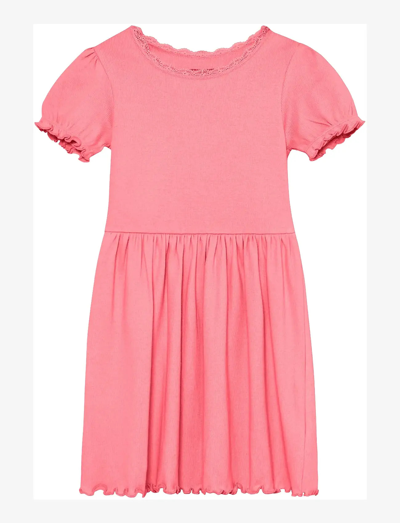 Huttelihut - Dress SS Rib - kurzärmelige freizeitkleider - plumeria - 0