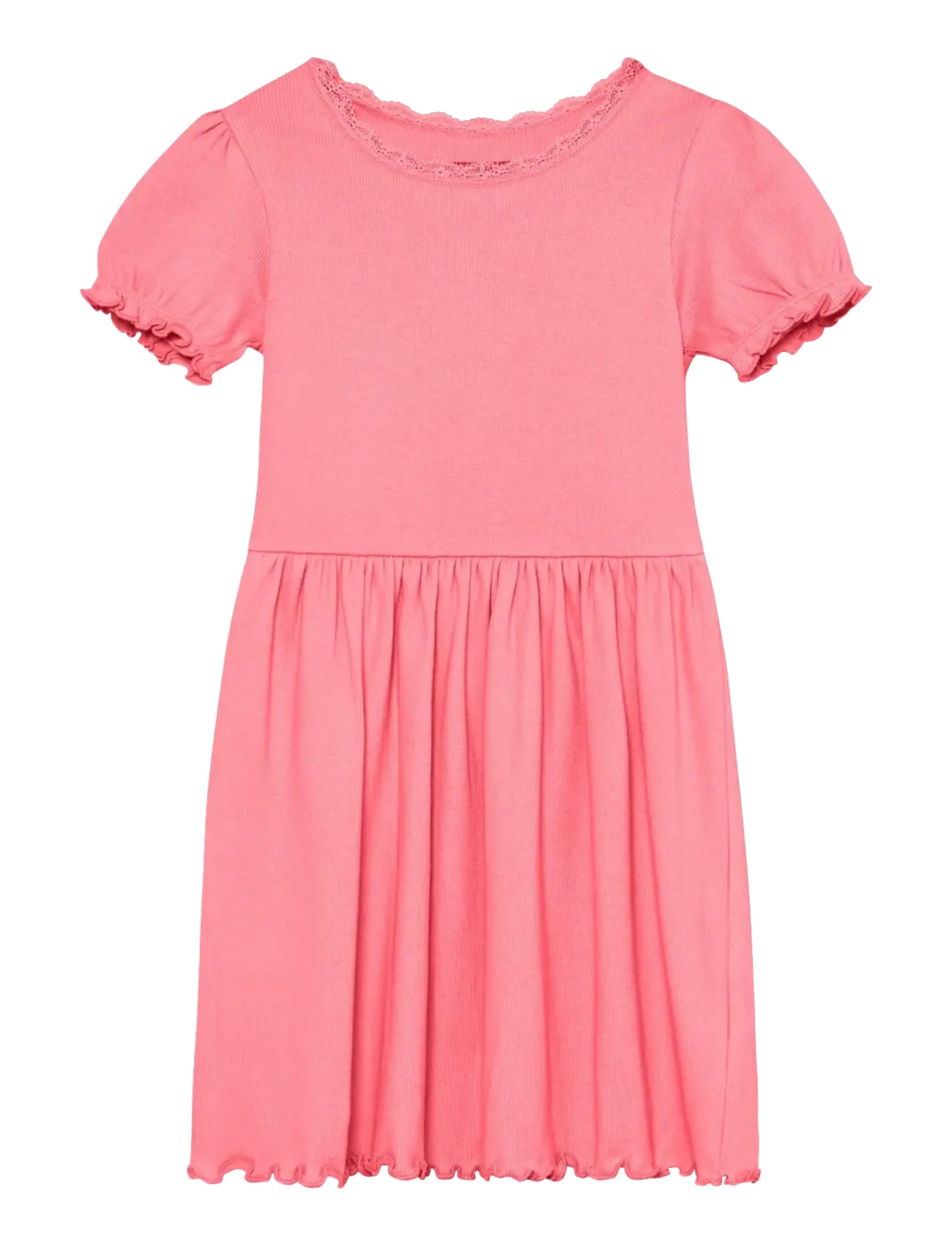 Huttelihut Dress SS Rib - Kurzärmelige Freizeitkleider - PLUMERIA / pink/rose
